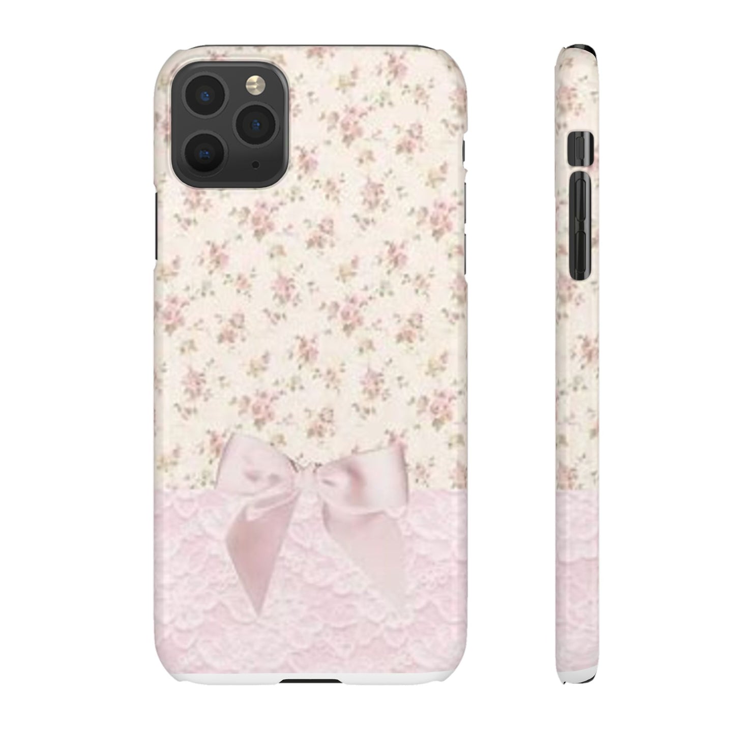 pink flower lace bow phone case