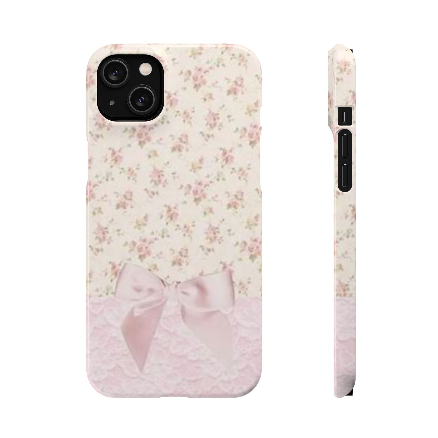 pink flower lace bow phone case