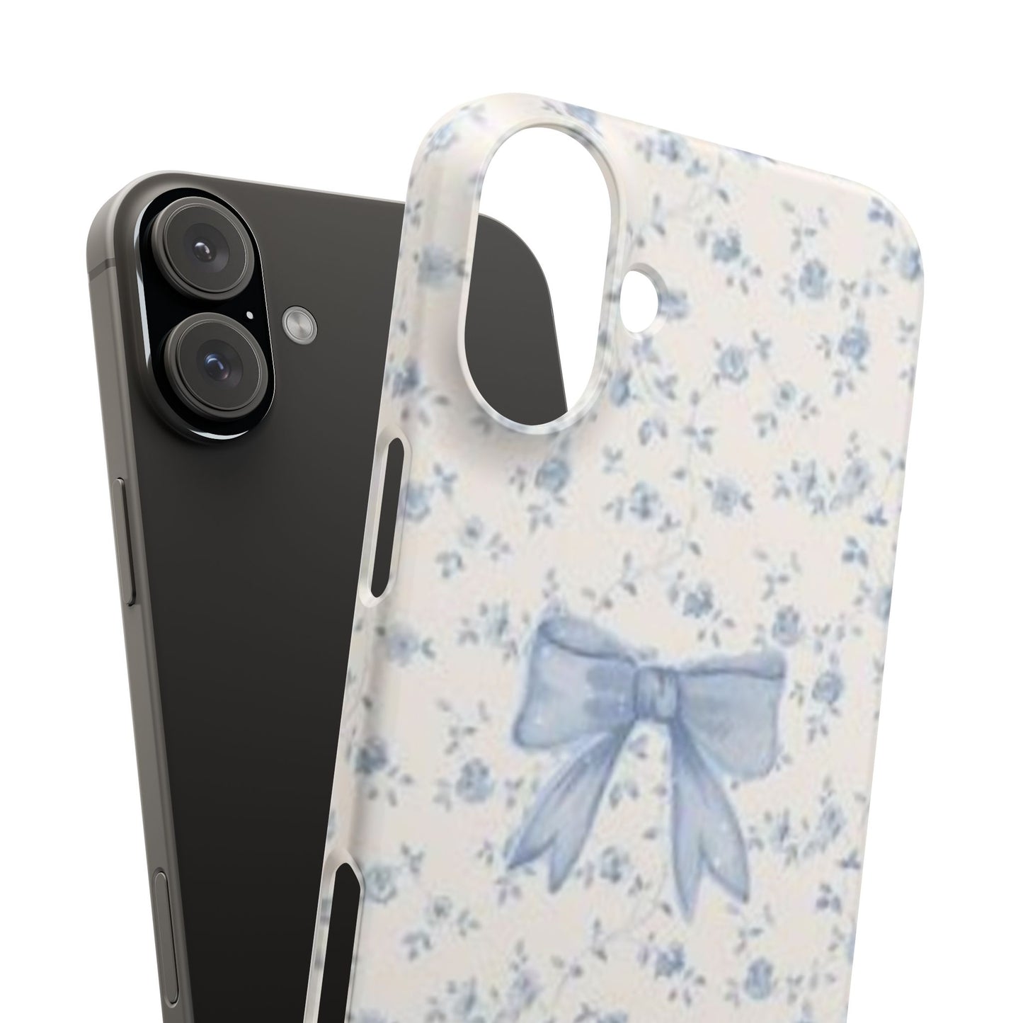 blue flowers and bow phone case