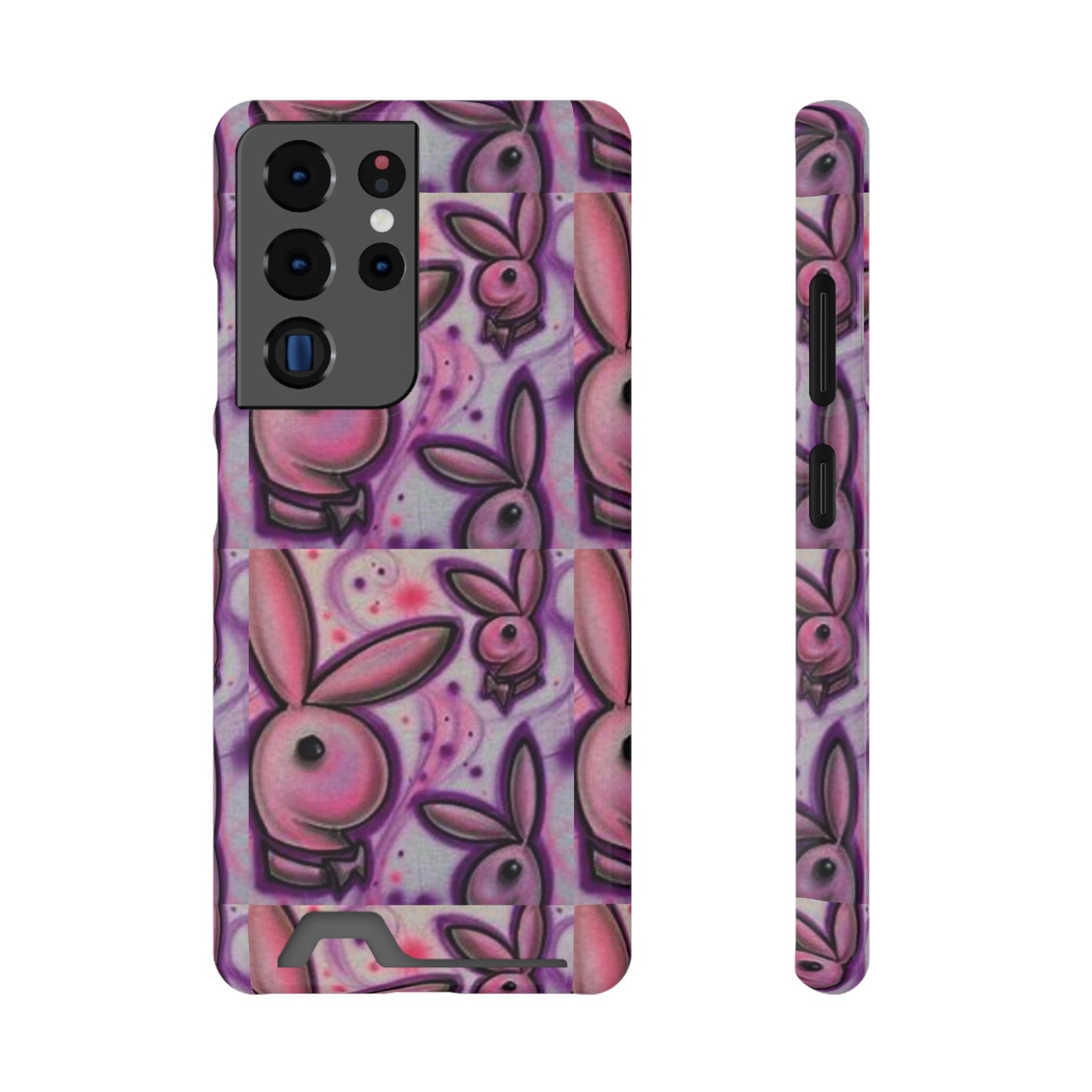 purple bunny Phone Case With Card Holder