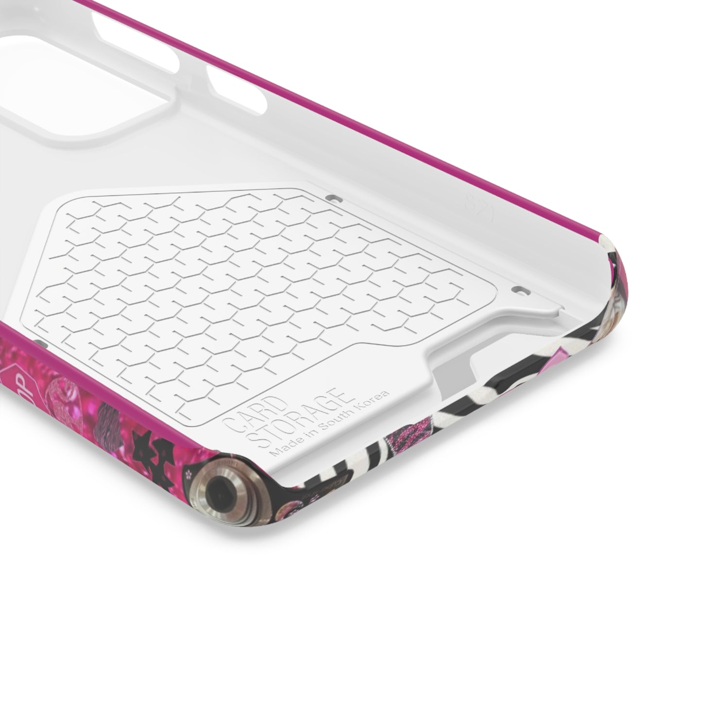 pink trashy Y2K Phone Case With Card Holder