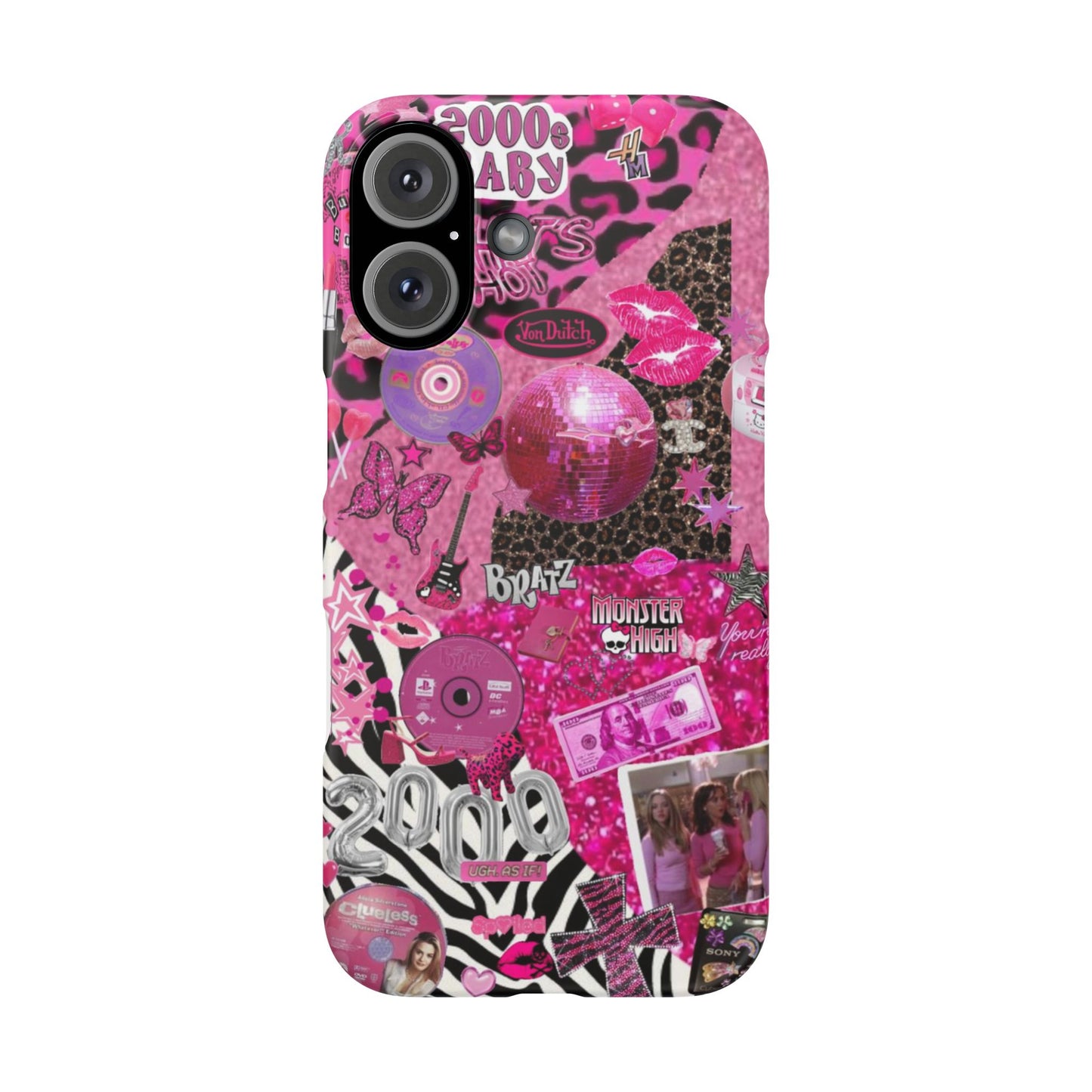 y2k trashy pink phone case