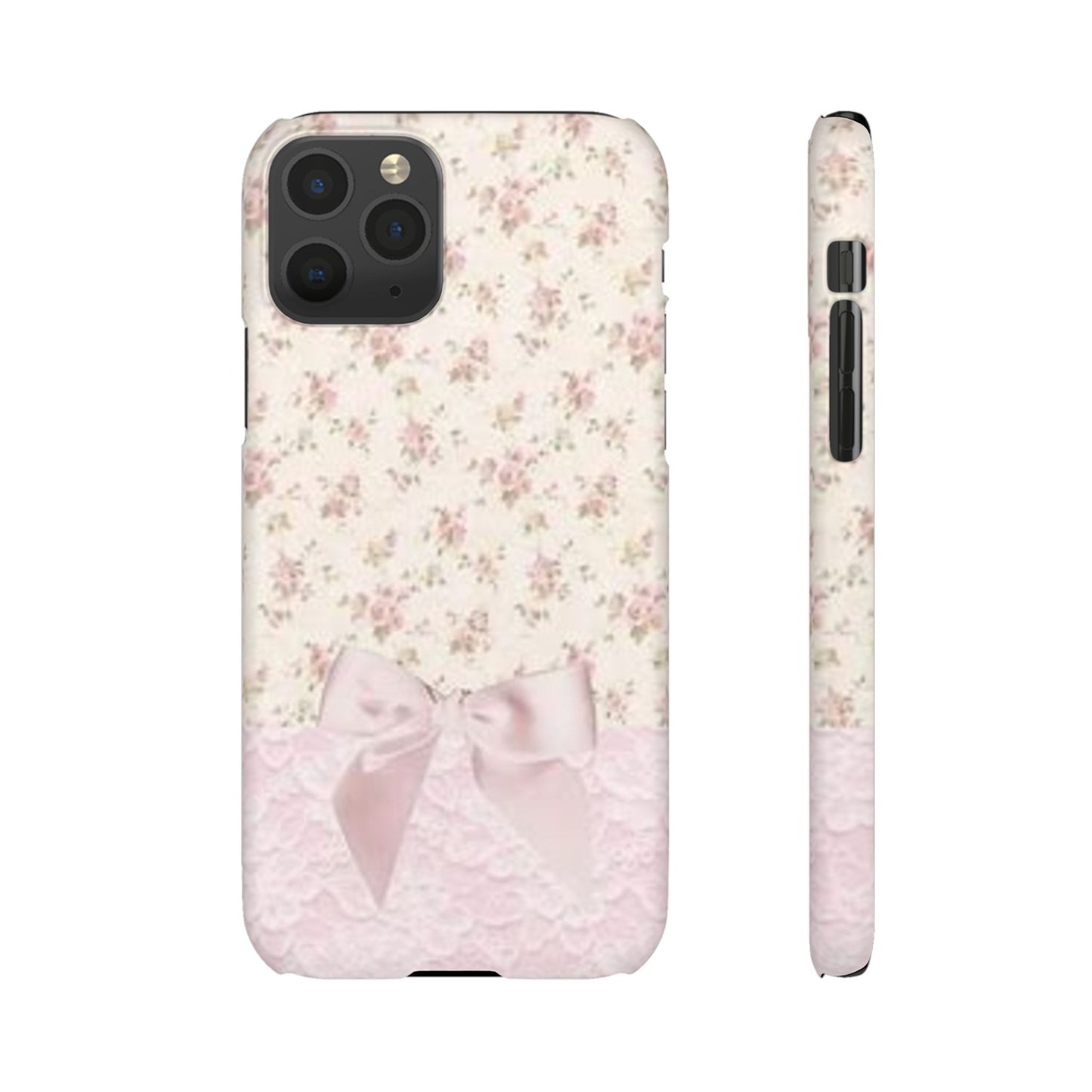 pink flower lace bow phone case