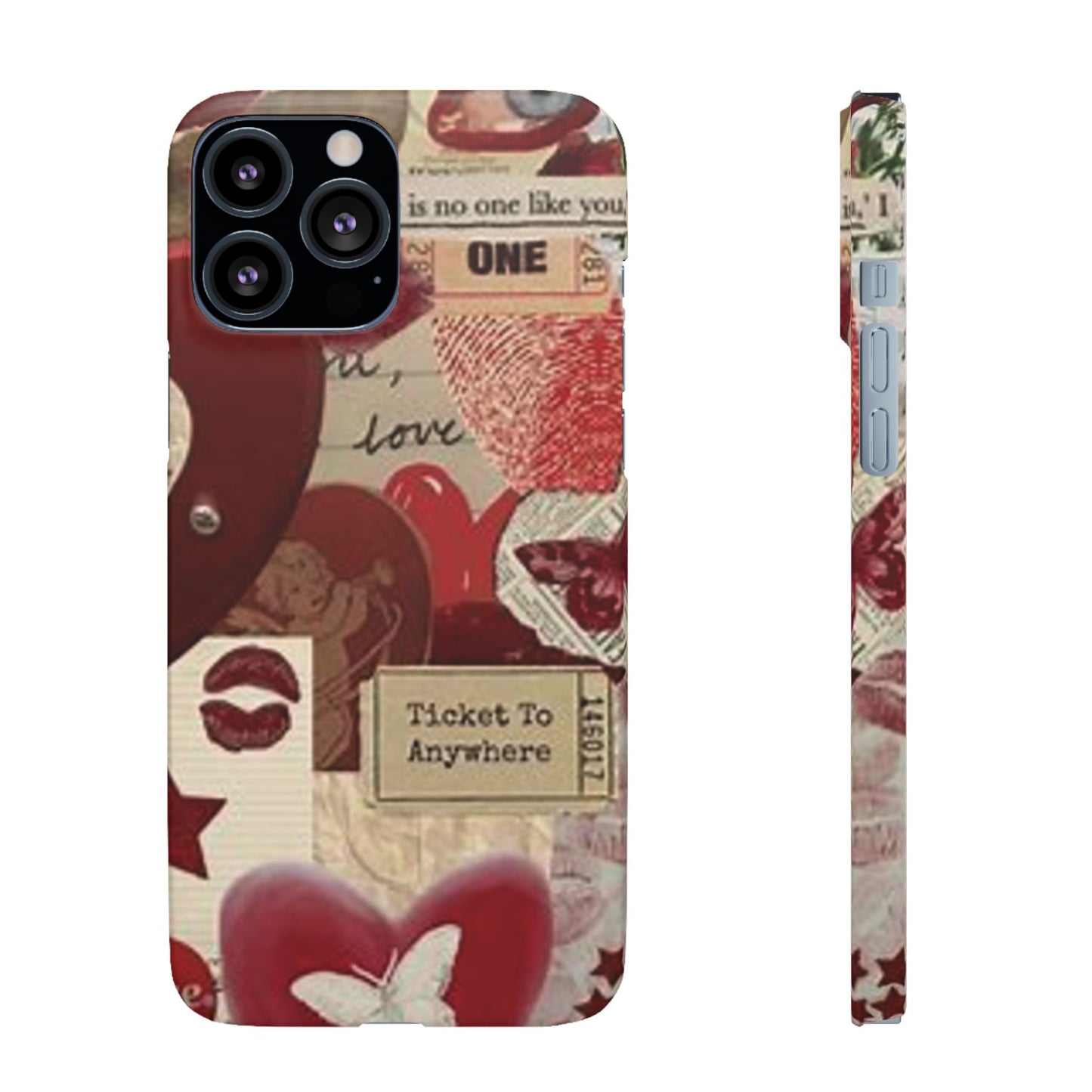 red collage phone case