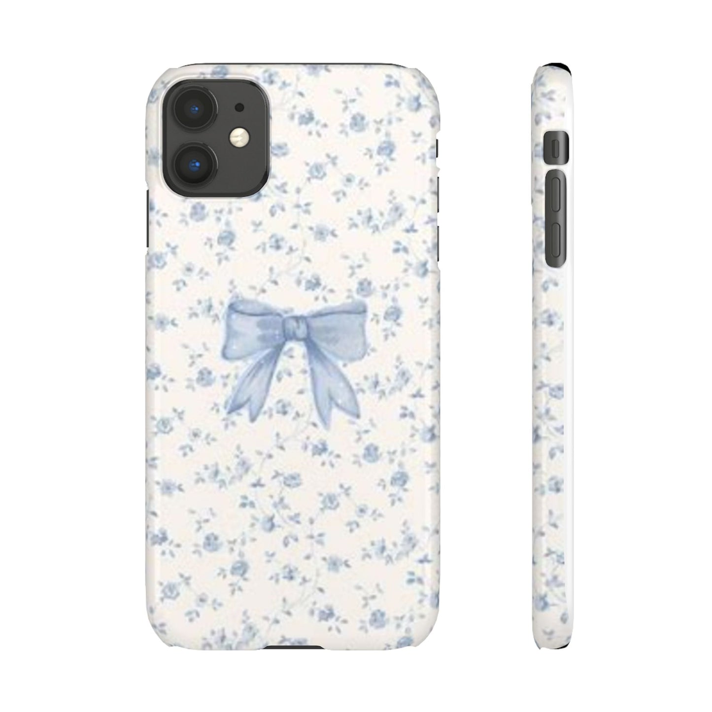 blue flowers and bow phone case