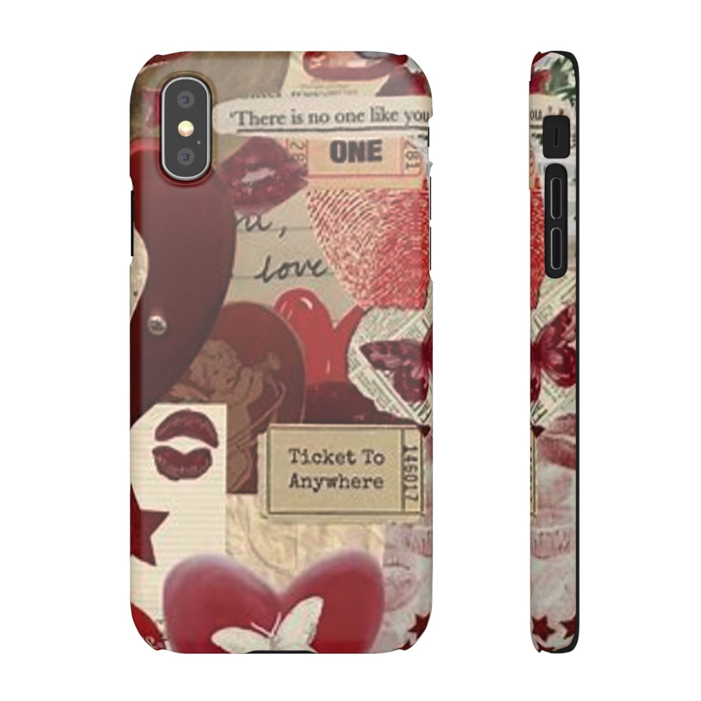 red collage phone case