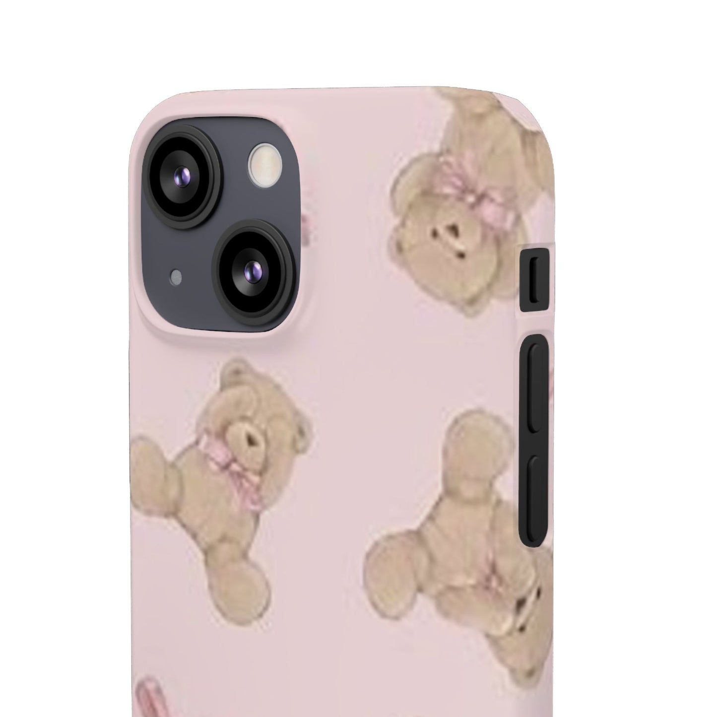 pink background teddy bear phone case