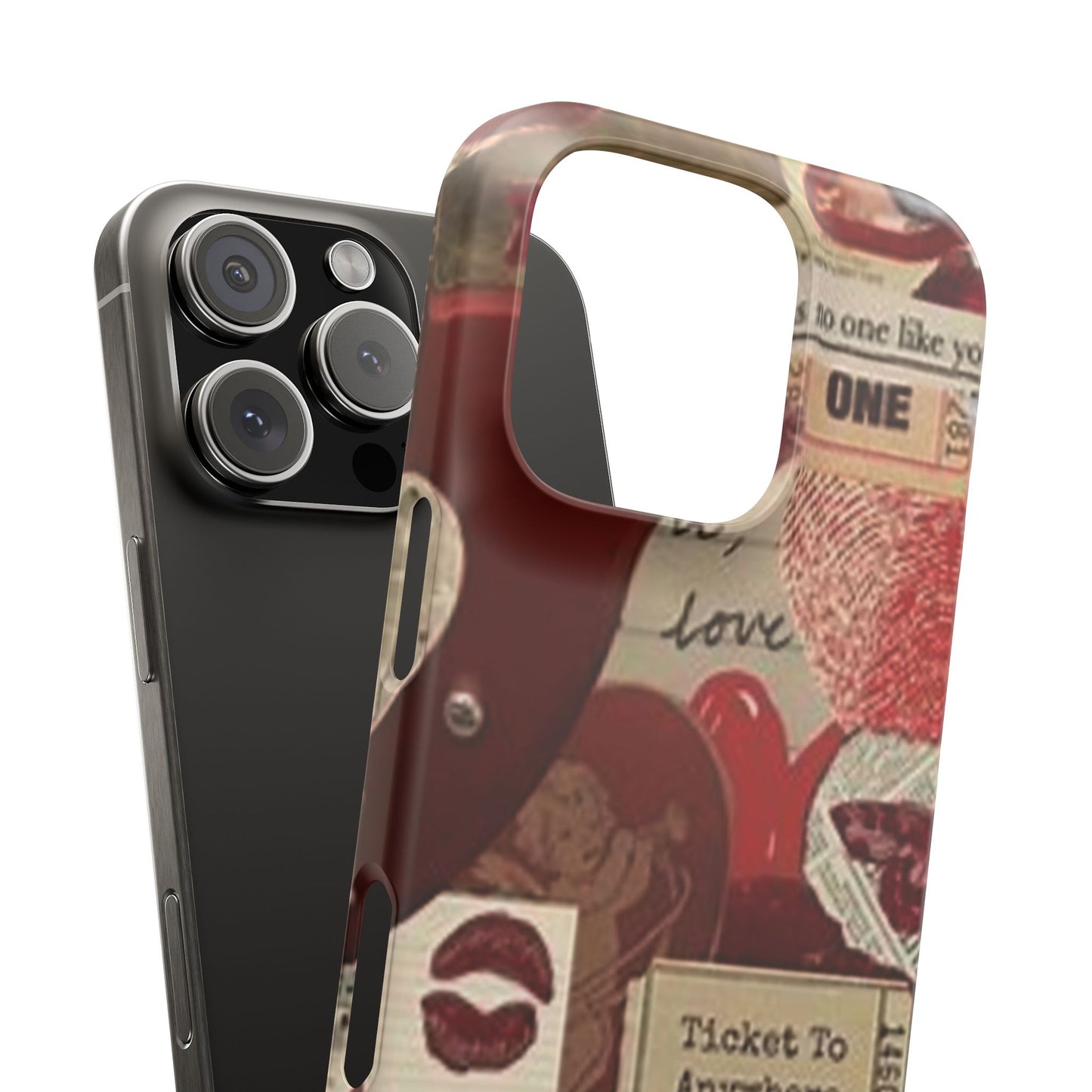 red collage phone case