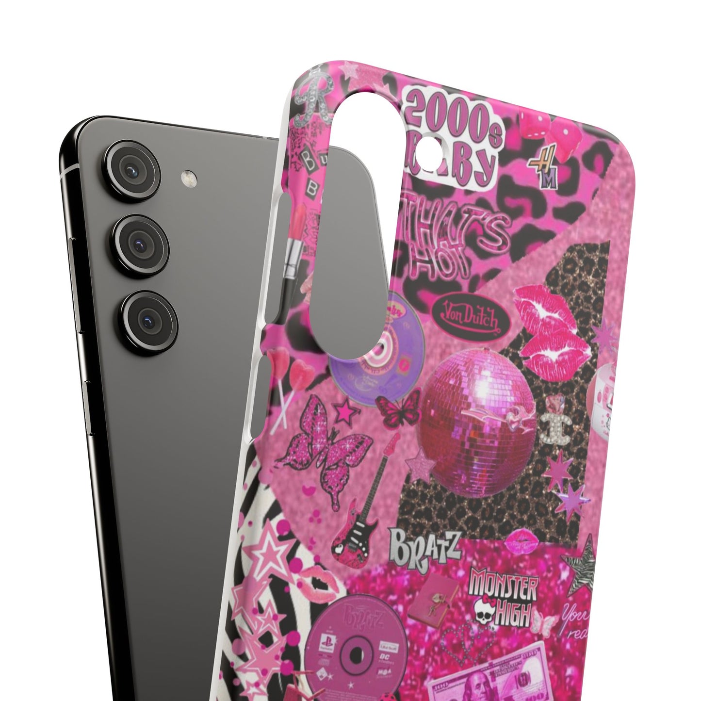 y2k trashy pink phone case