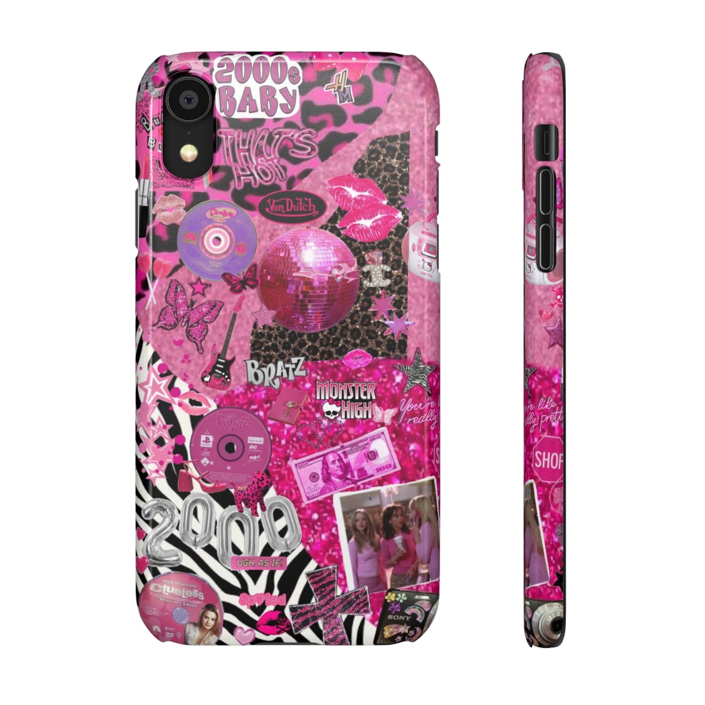 y2k trashy pink phone case