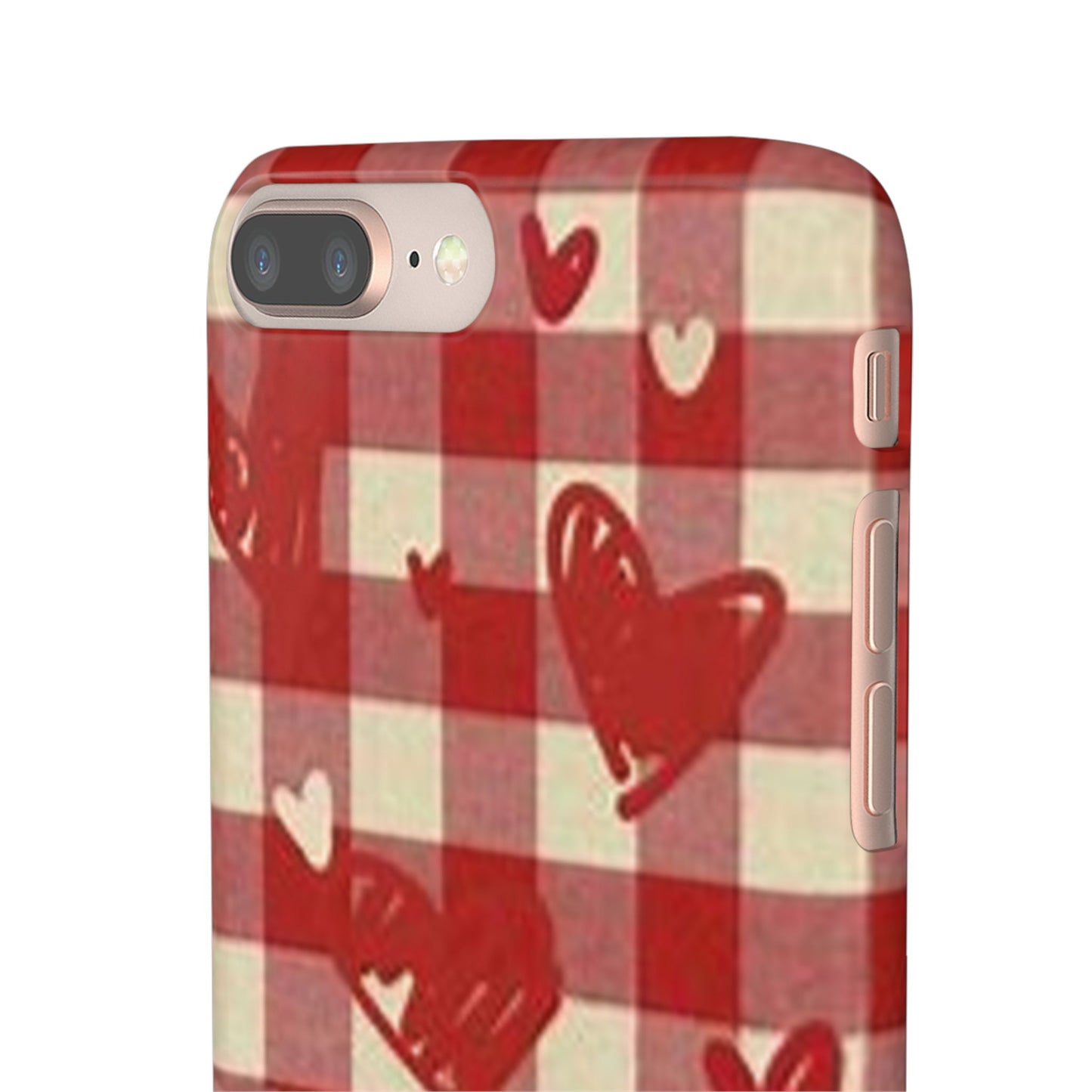 red plaid hearts phone case