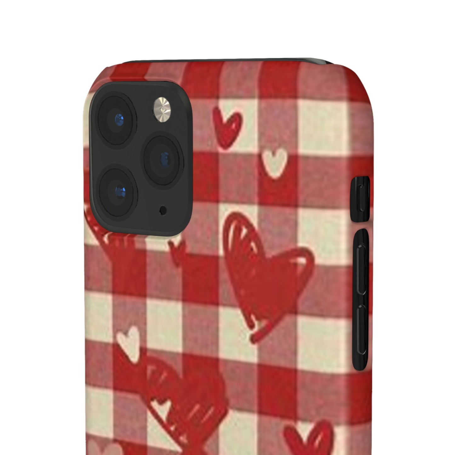 red plaid hearts phone case