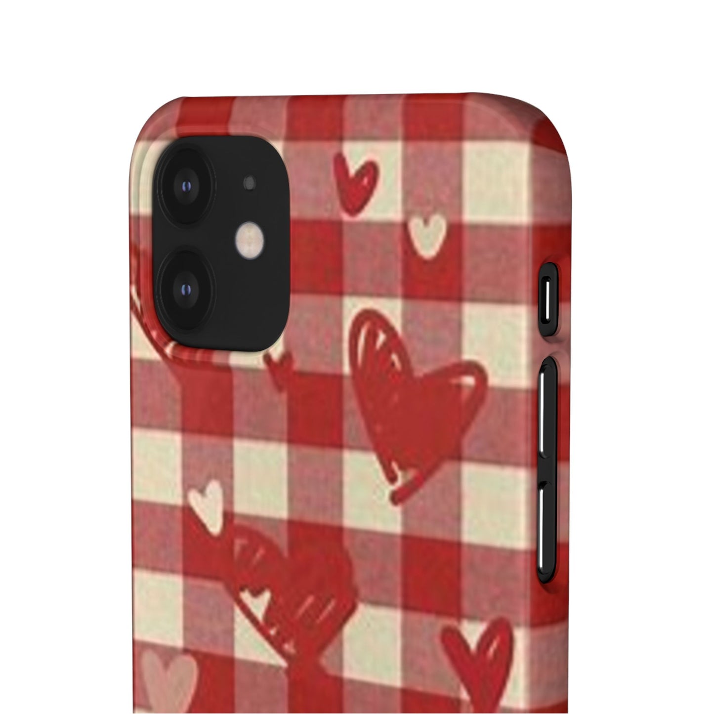 red plaid hearts phone case