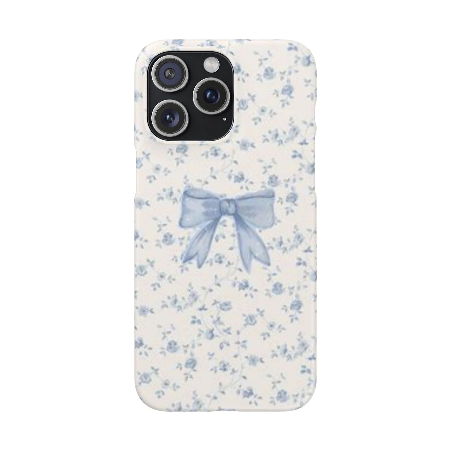 blue flowers and bow phone case