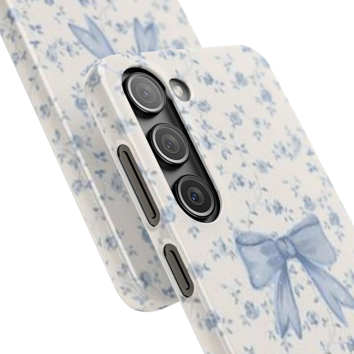 blue flowers and bow phone case