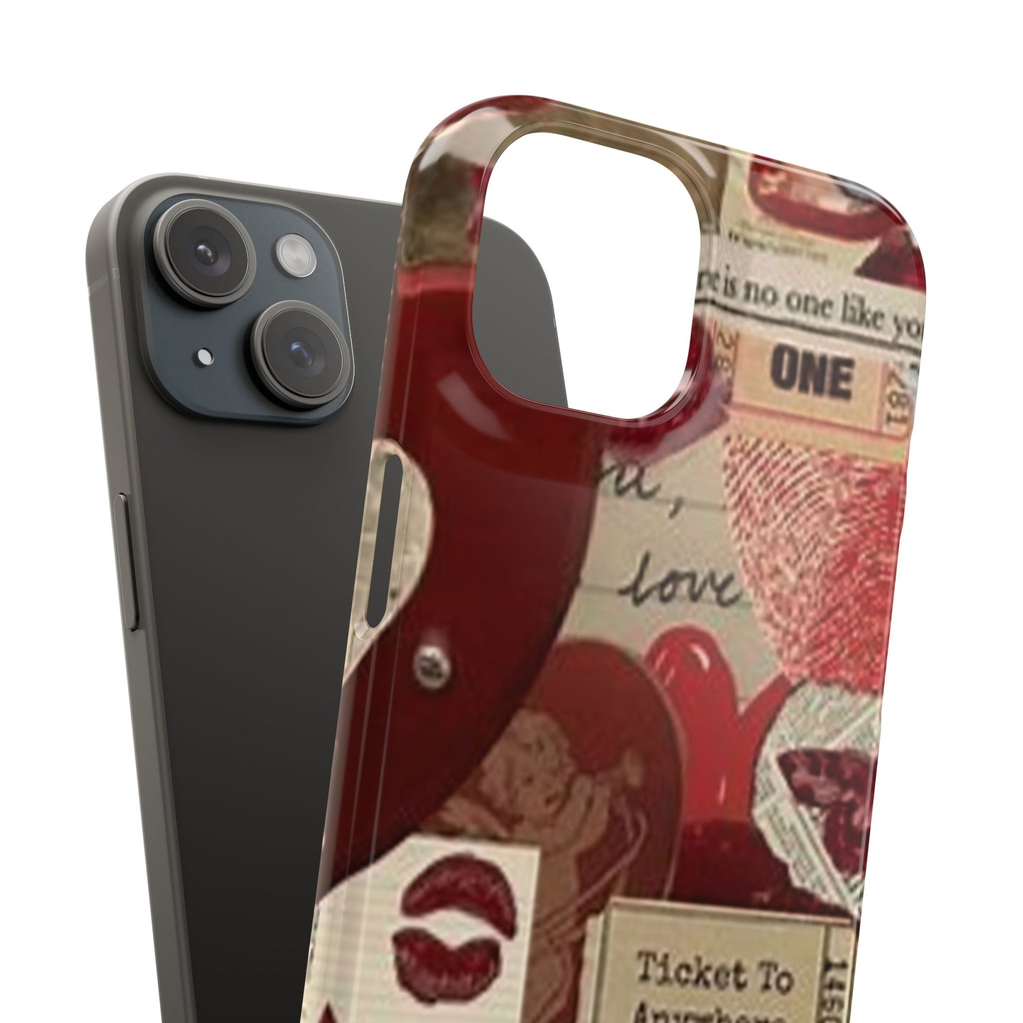 red collage phone case