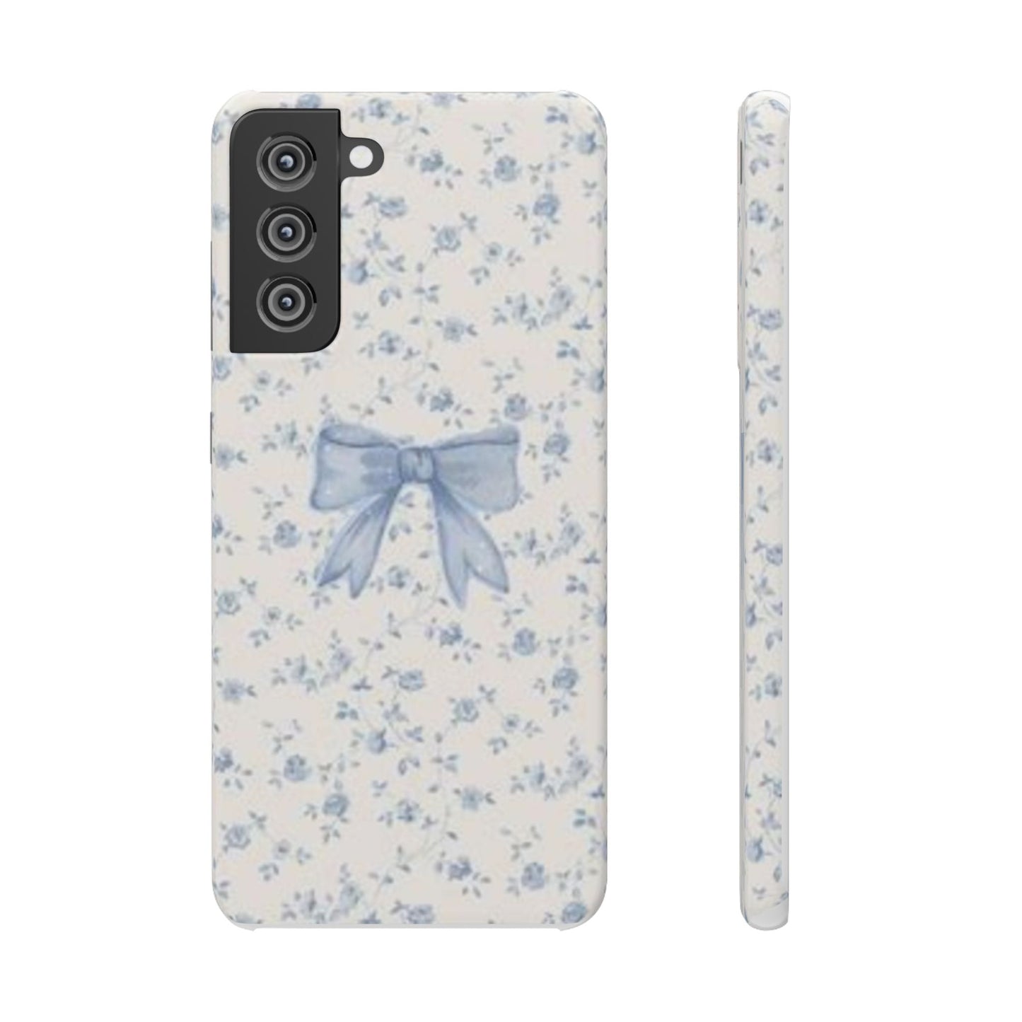 blue flowers and bow phone case