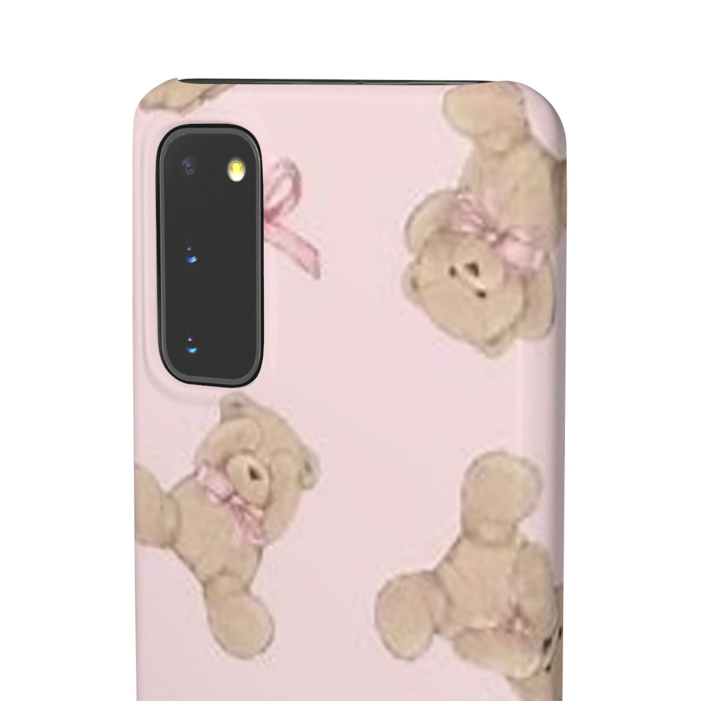 pink background teddy bear phone case