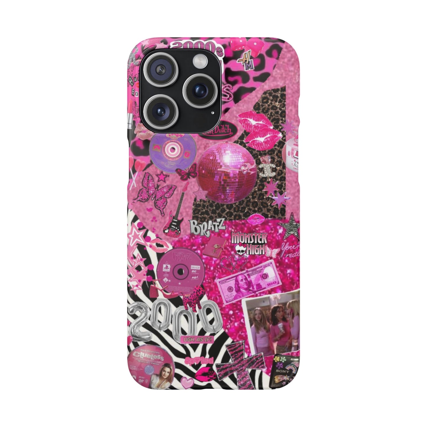 y2k trashy pink phone case