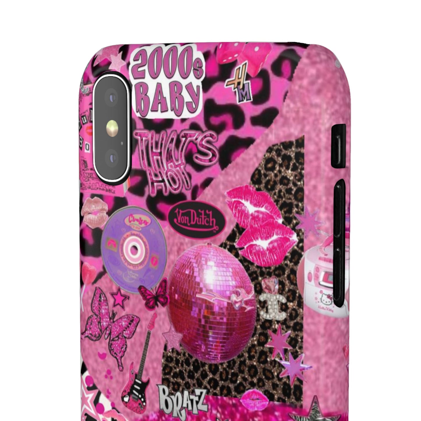 y2k trashy pink phone case