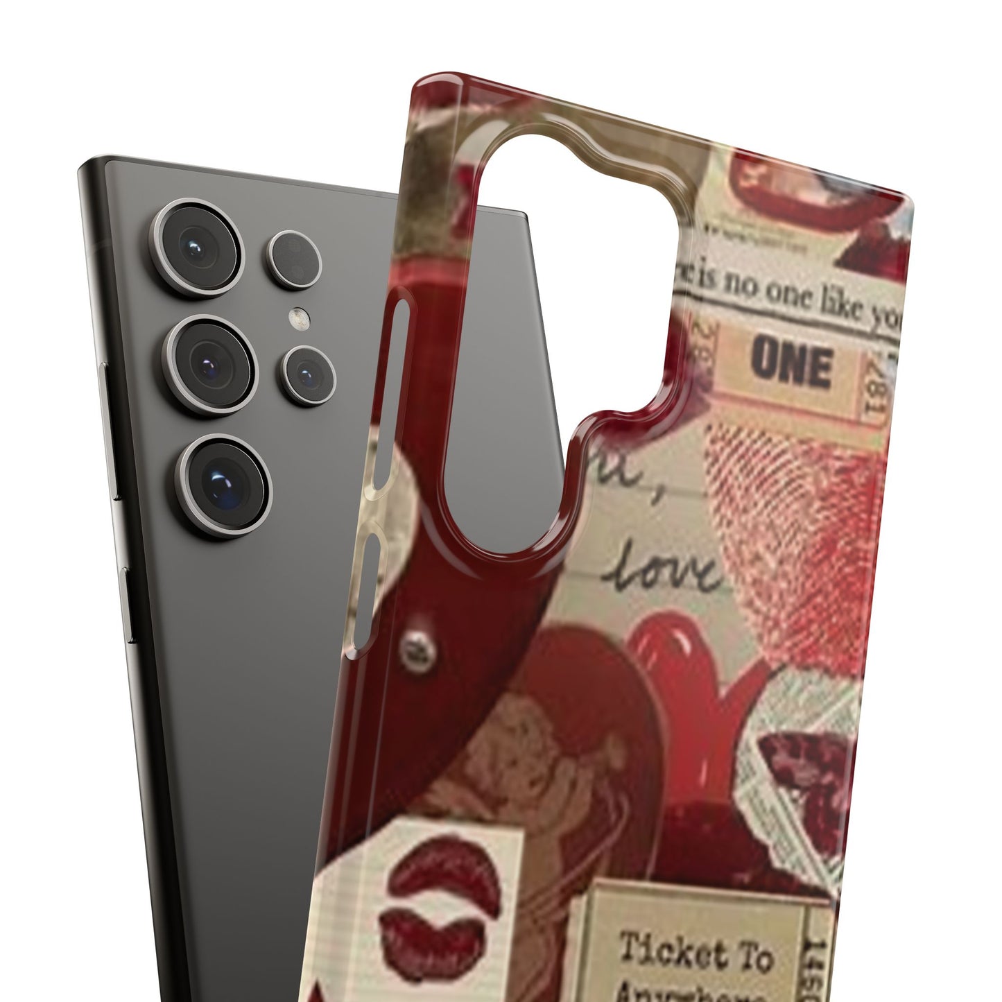 red collage phone case