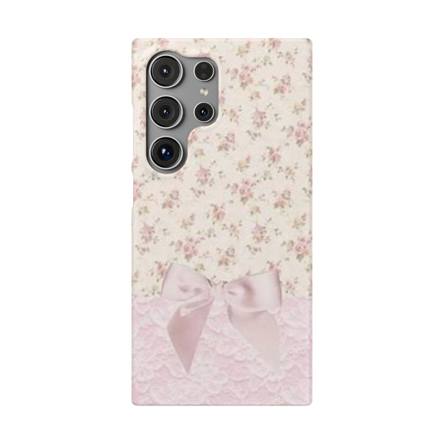 pink flower lace bow phone case