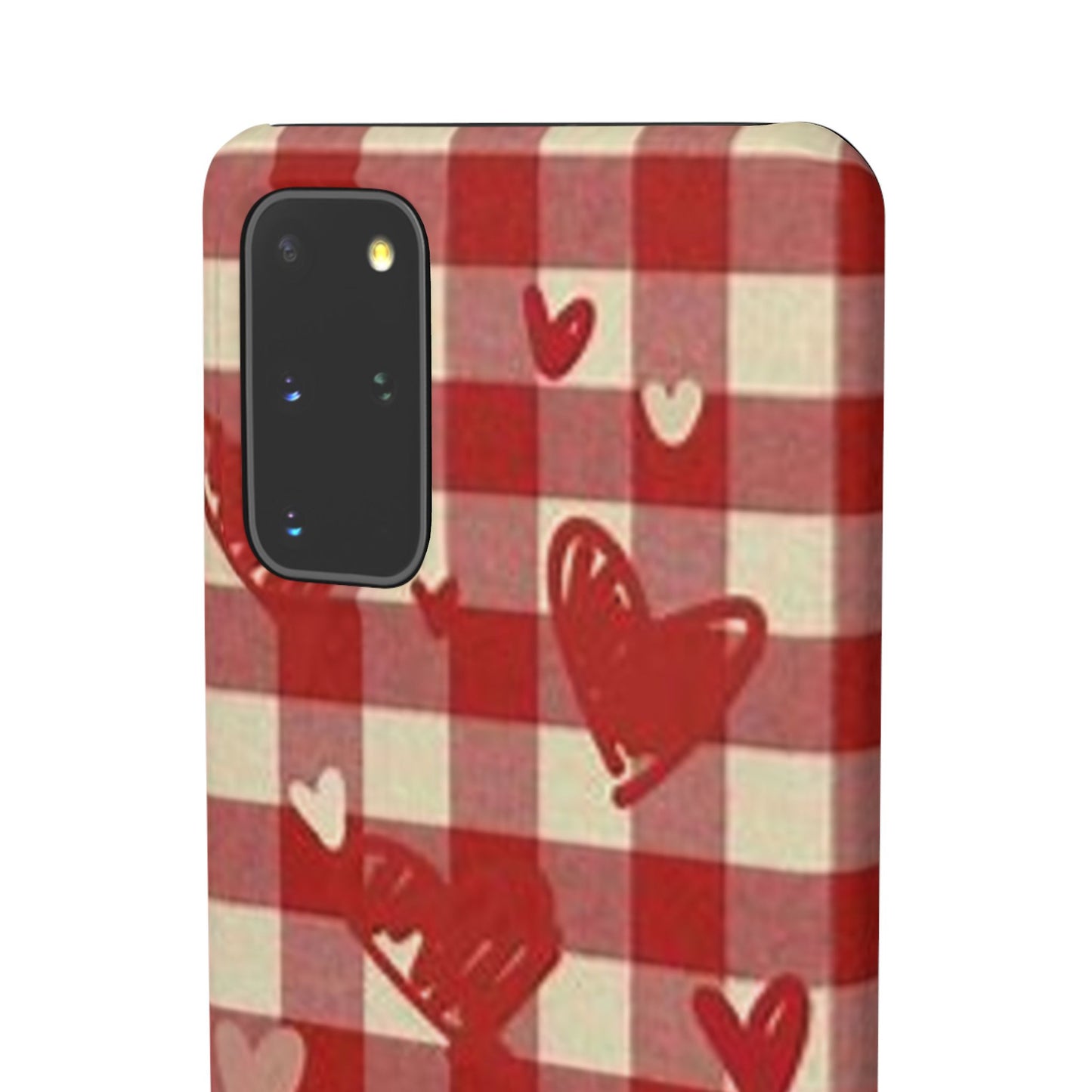 red plaid hearts phone case