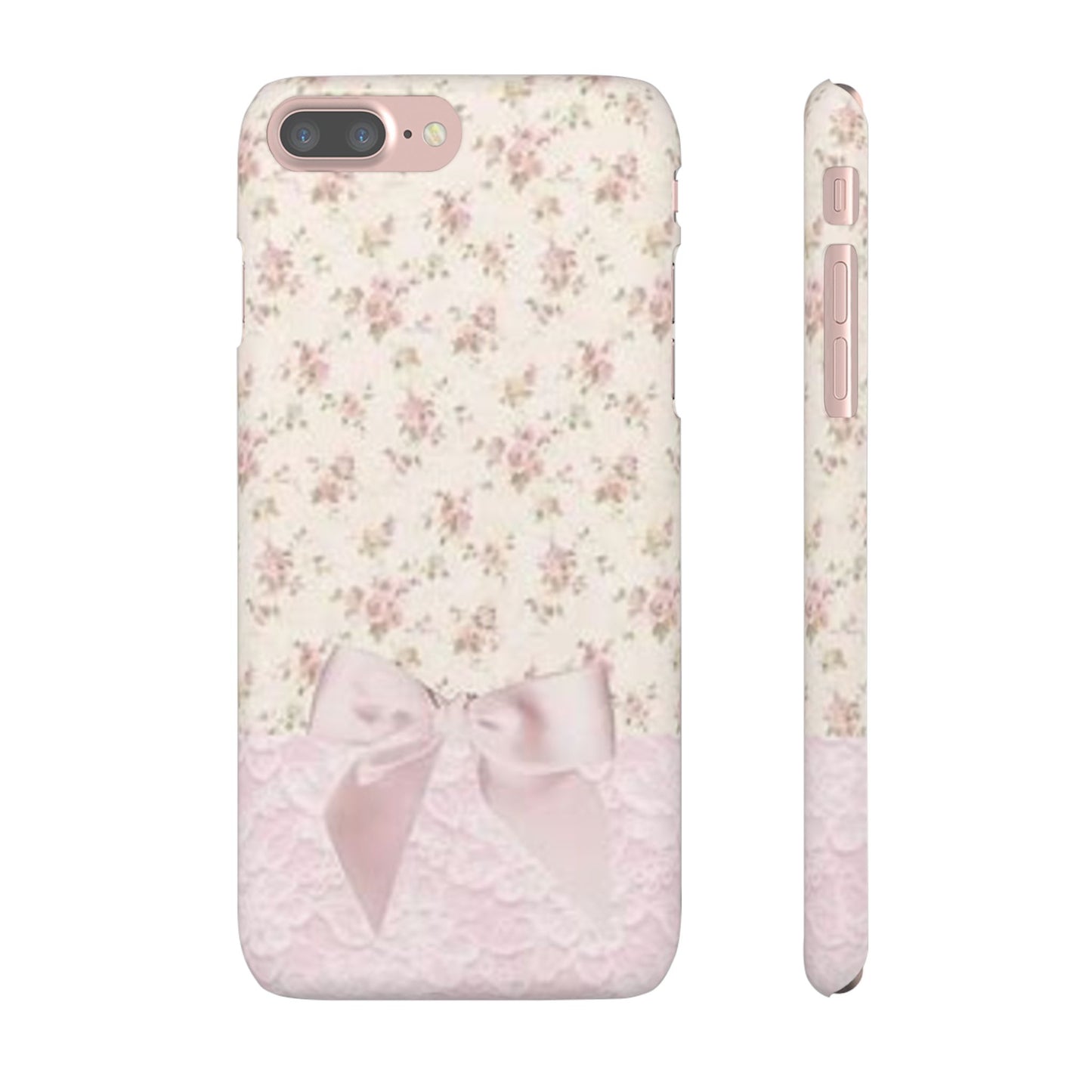 pink flower lace bow phone case