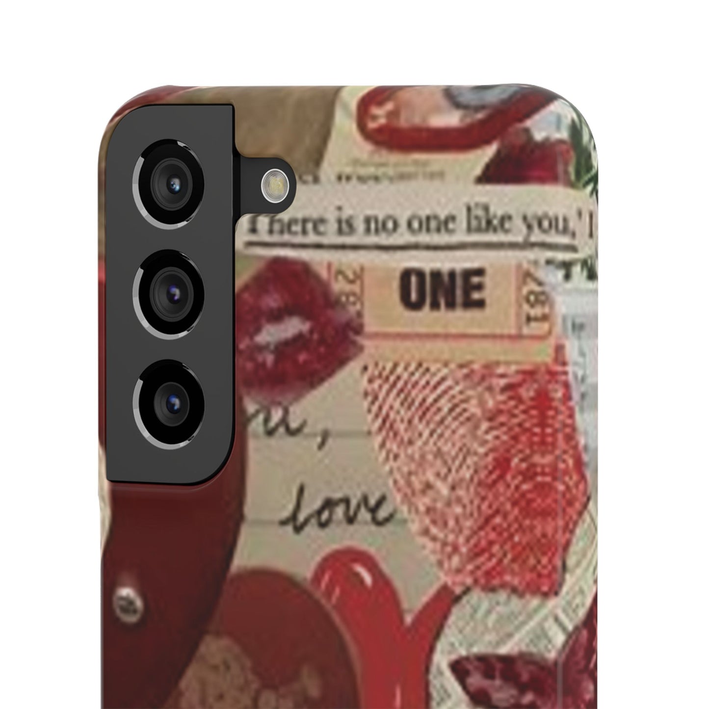 red collage phone case