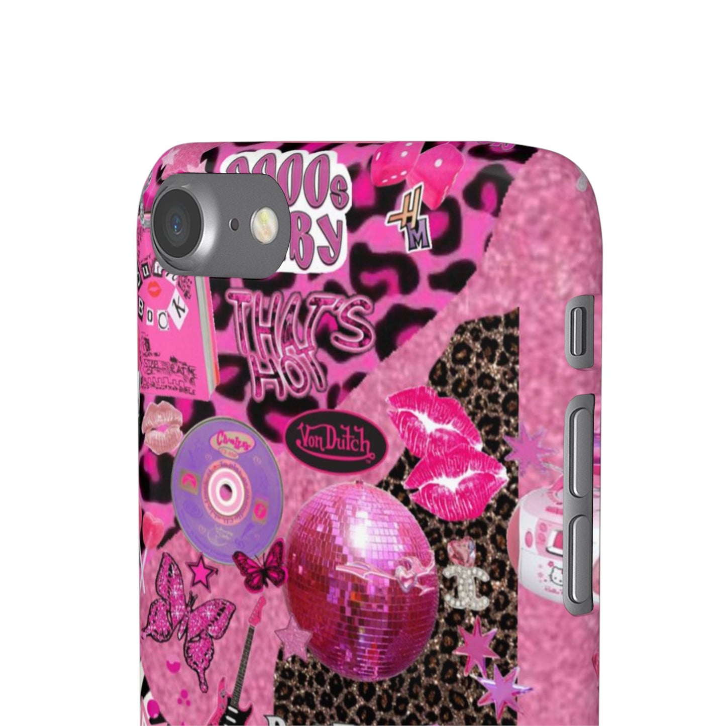 y2k trashy pink phone case