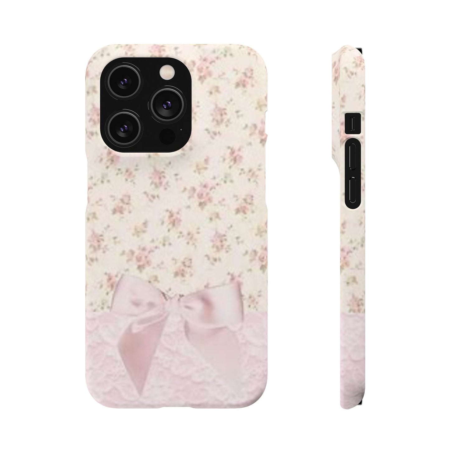 pink flower lace bow phone case