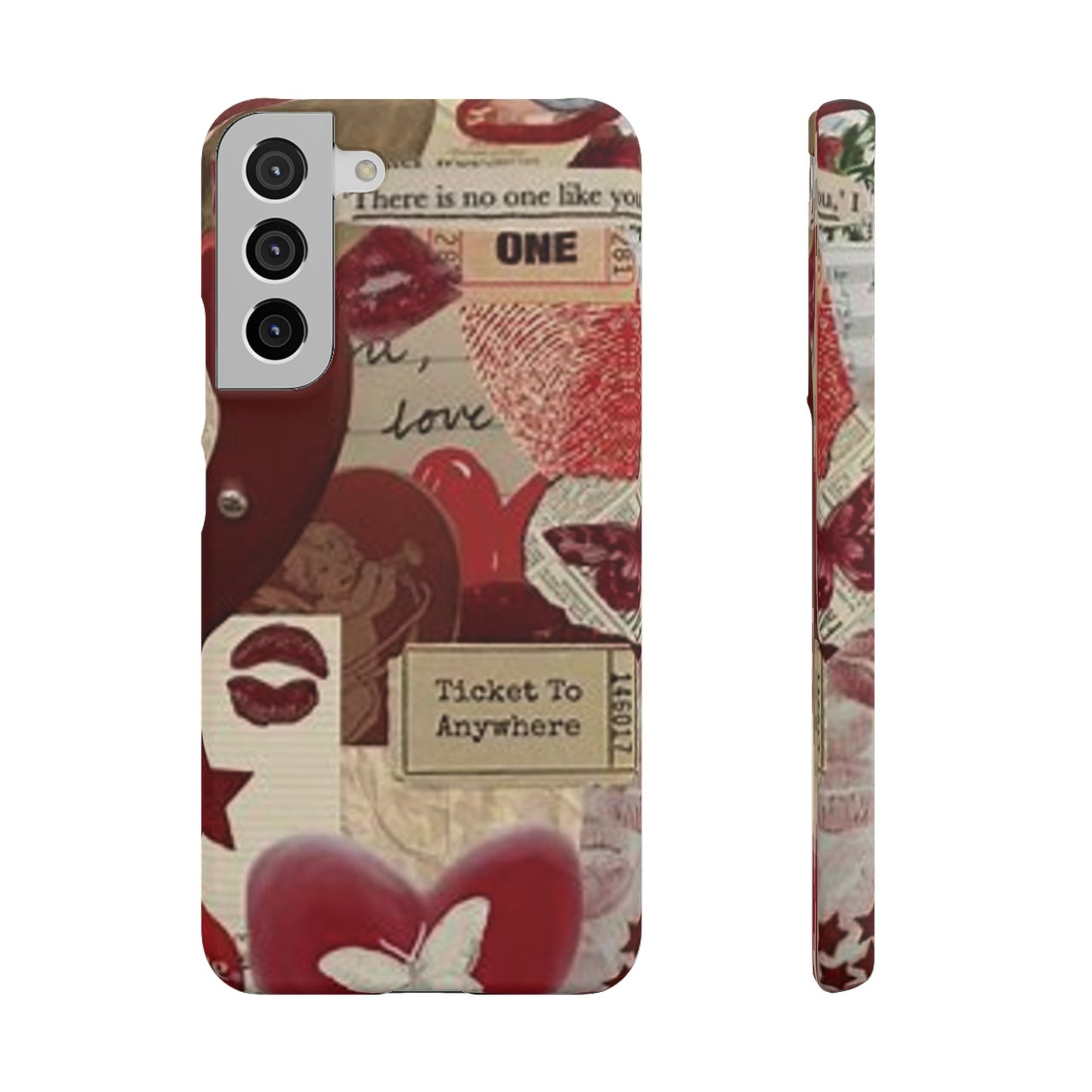 red collage phone case