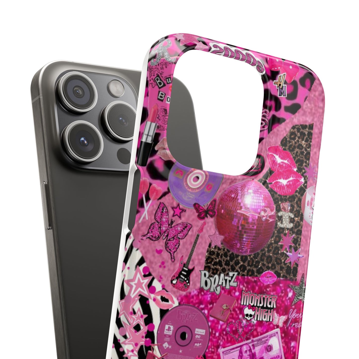 y2k trashy pink phone case