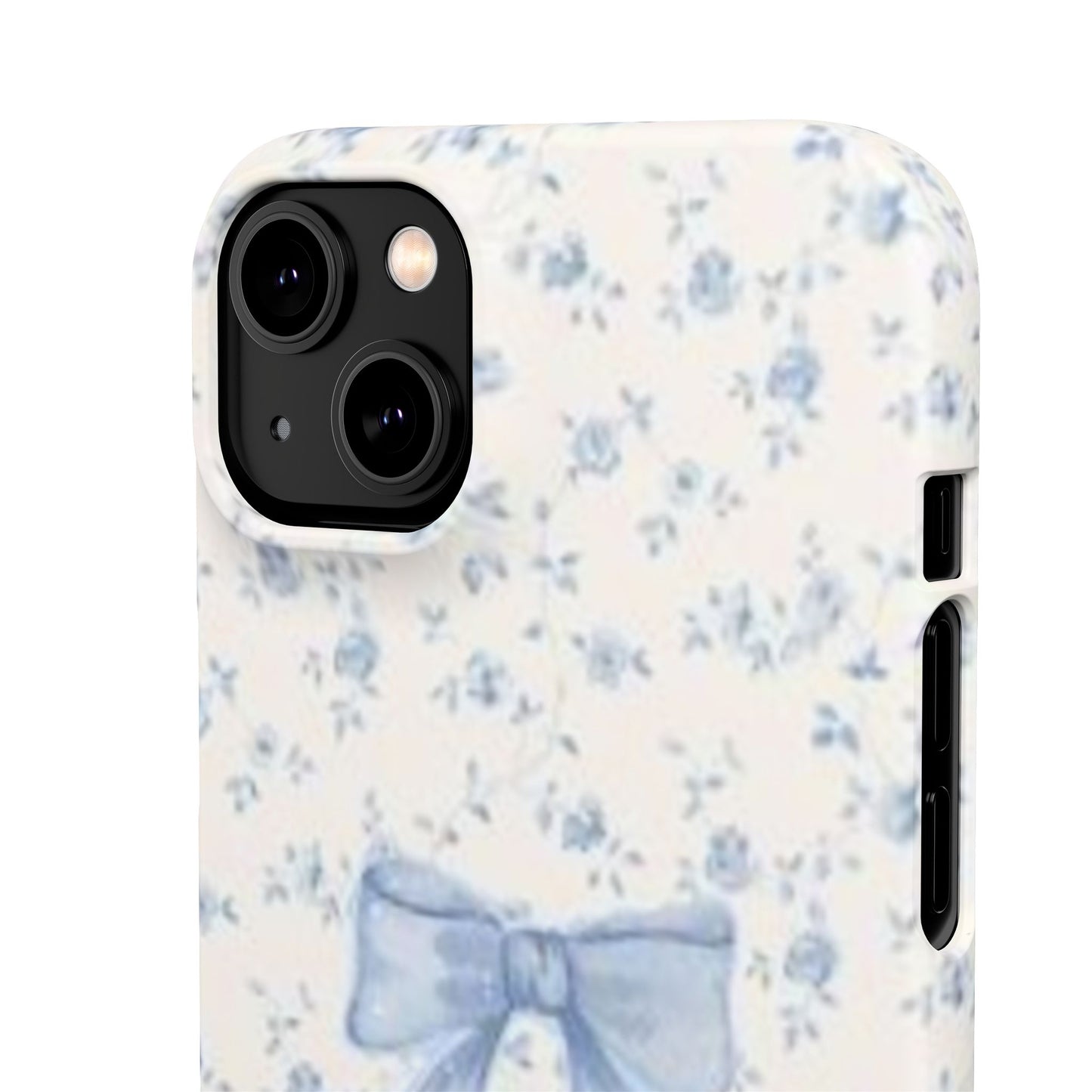 blue flowers and bow phone case