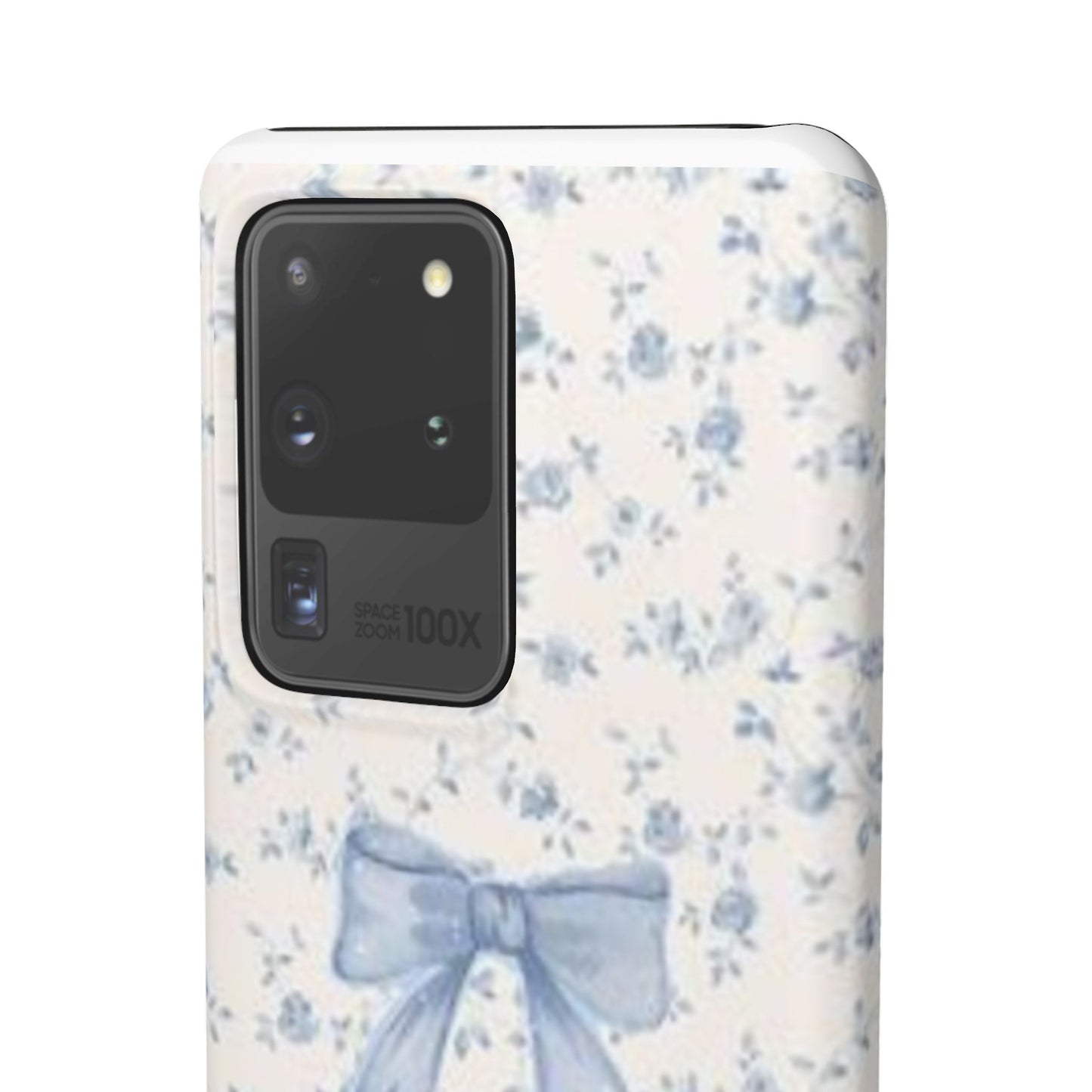 blue flowers and bow phone case