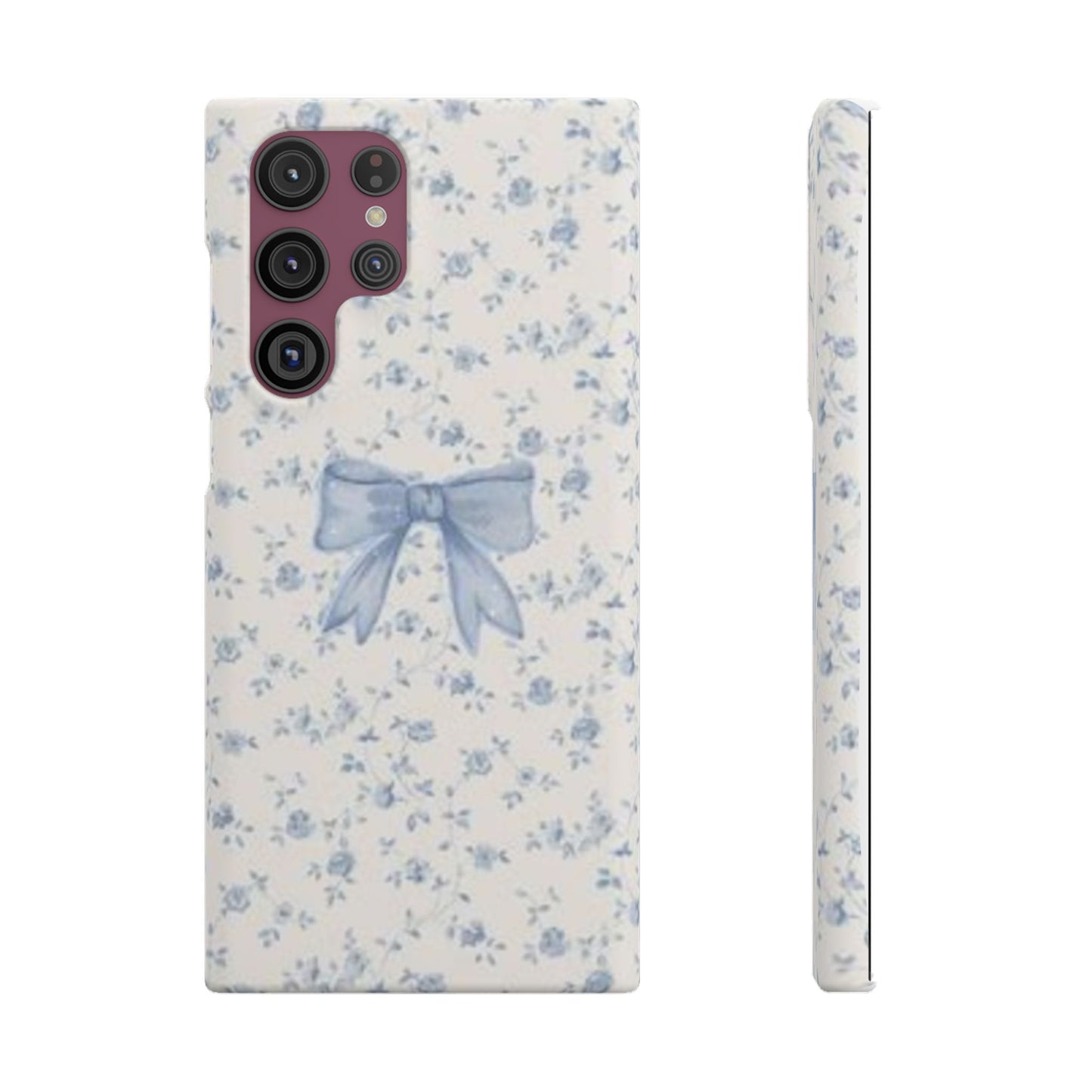 blue flowers and bow phone case