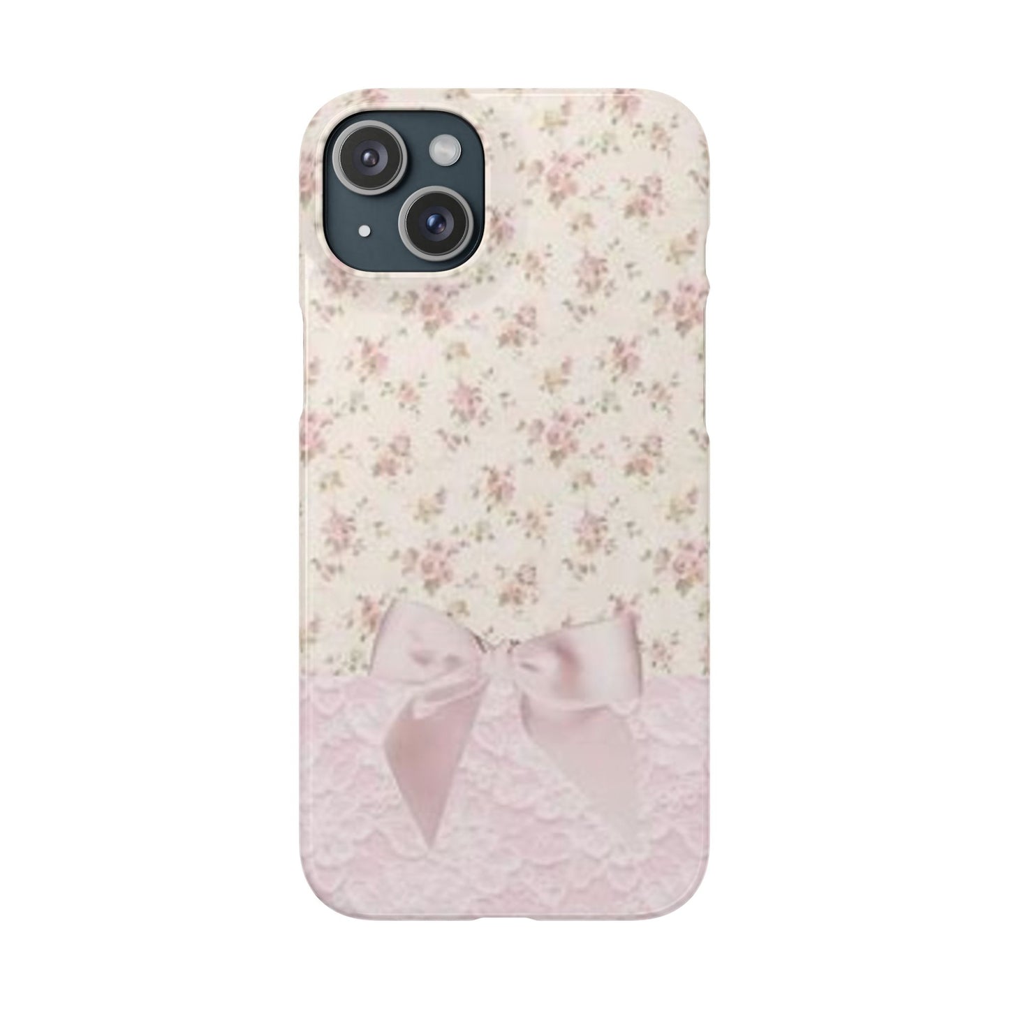 pink flower lace bow phone case