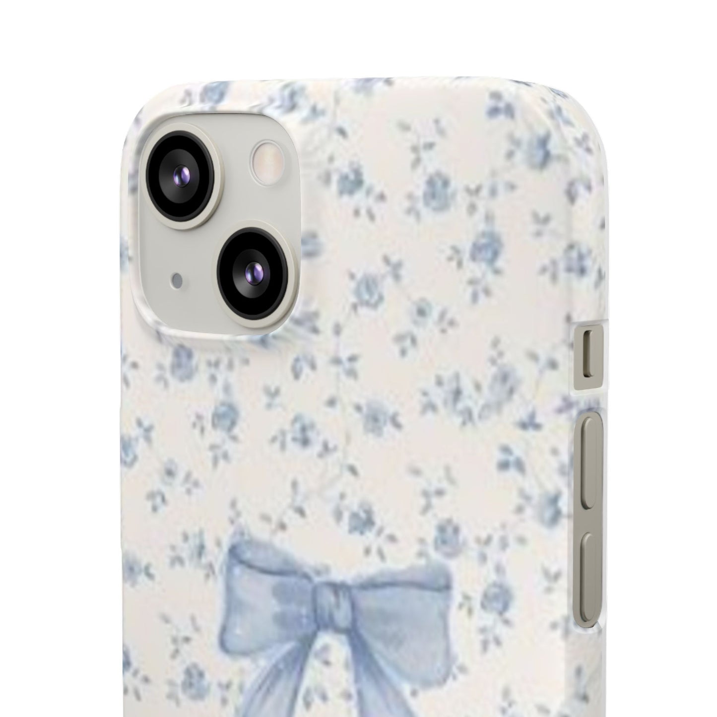 blue flowers and bow phone case