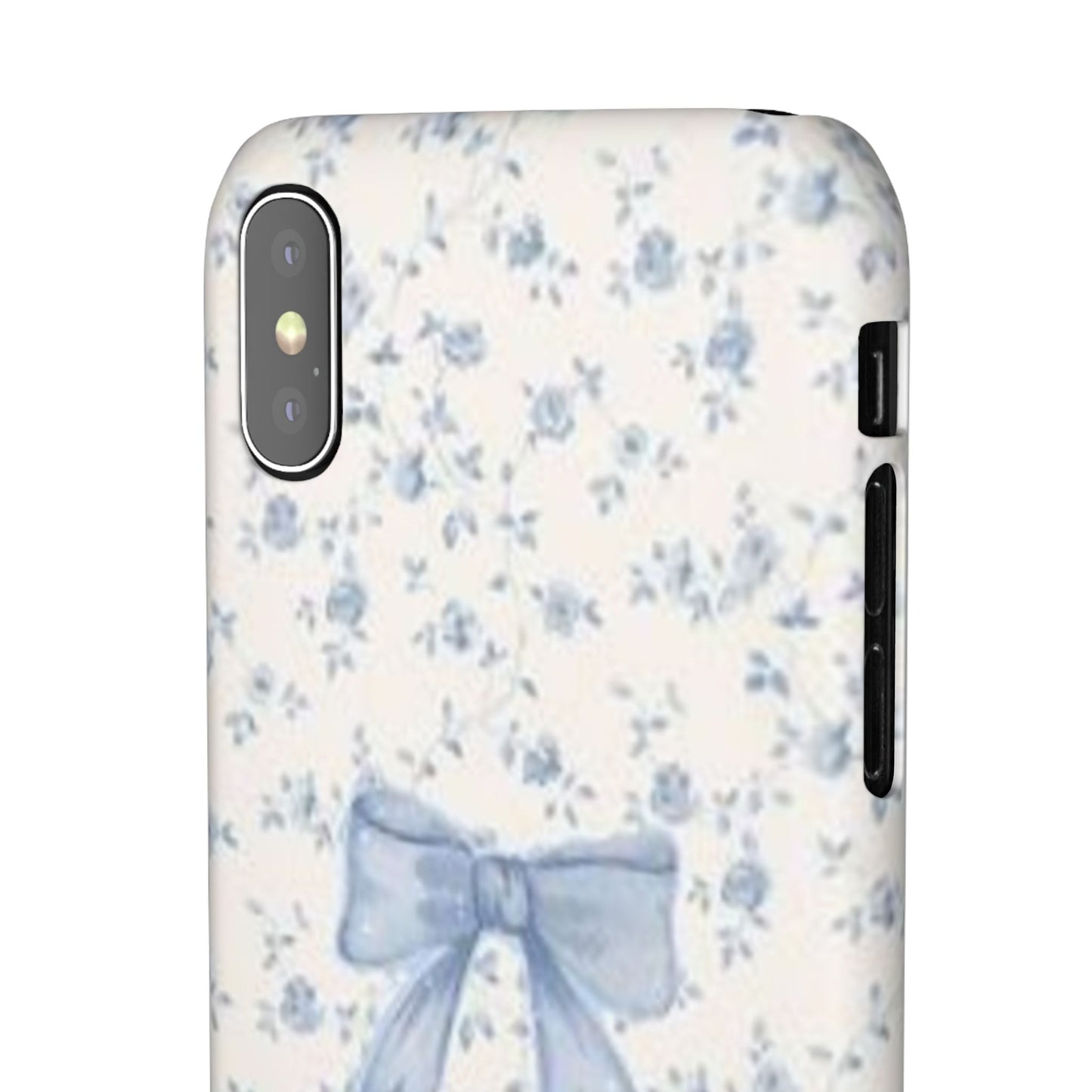 blue flowers and bow phone case