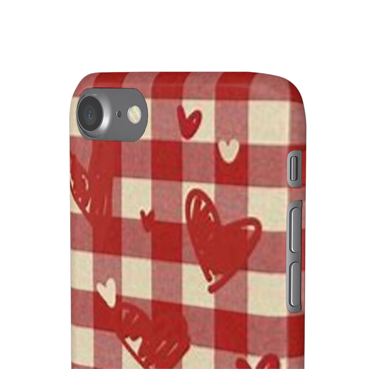 red plaid hearts phone case