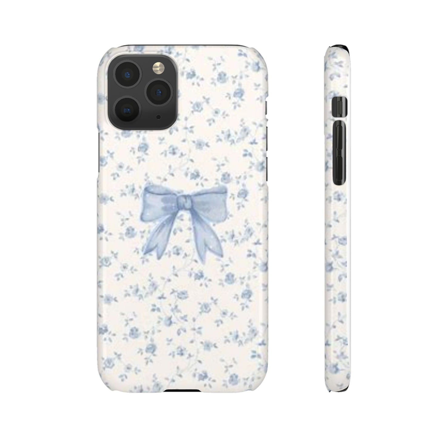 blue flowers and bow phone case