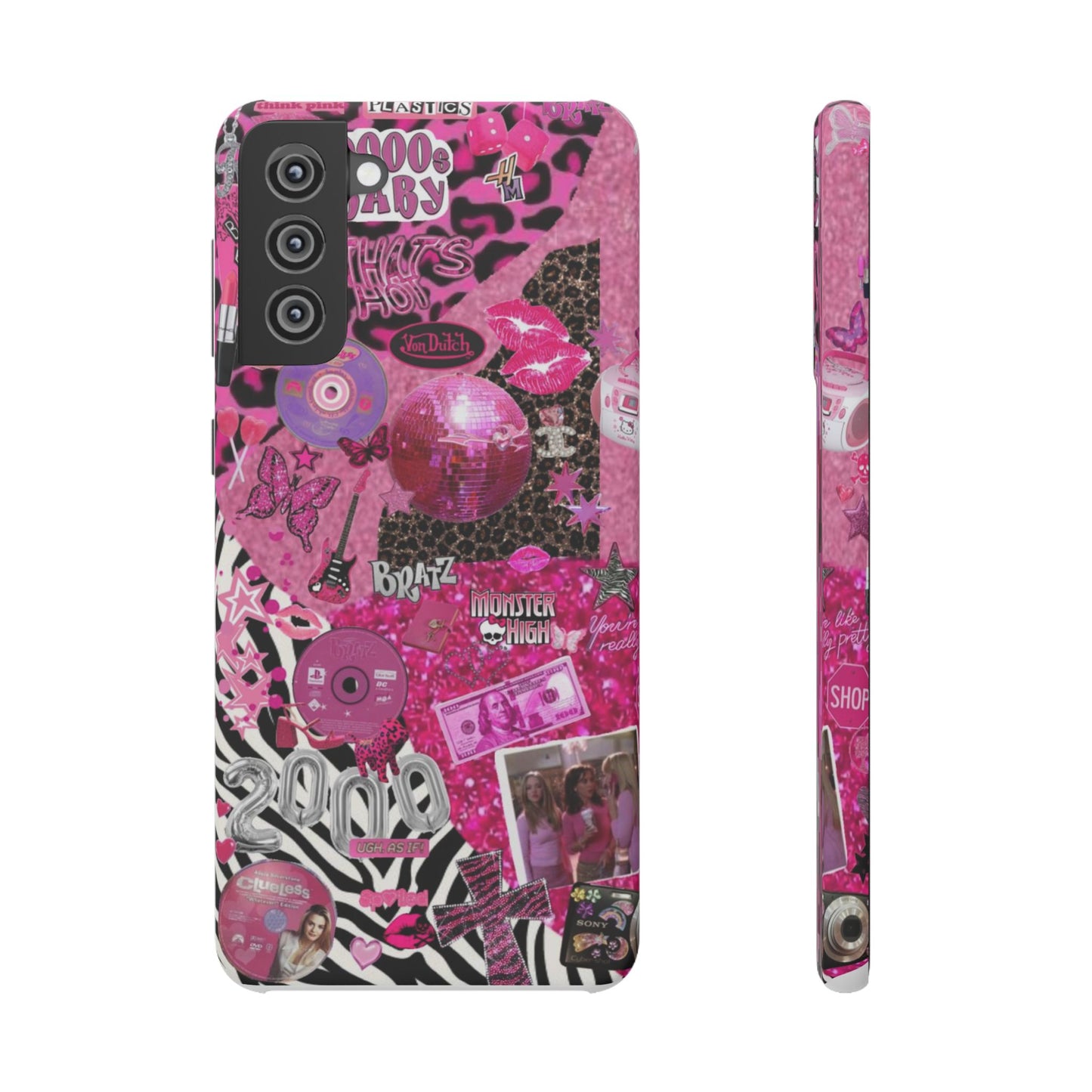 y2k trashy pink phone case