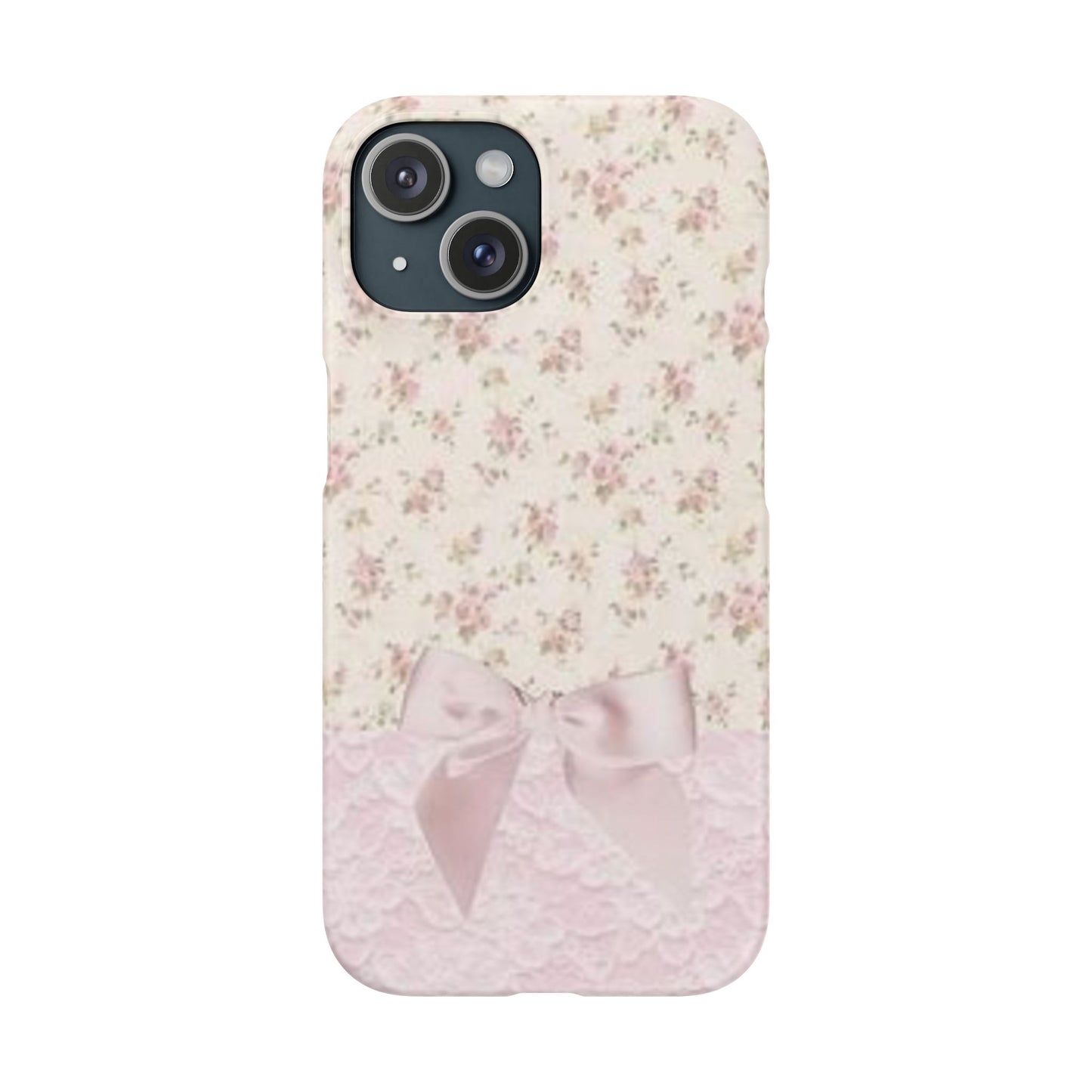 pink flower lace bow phone case