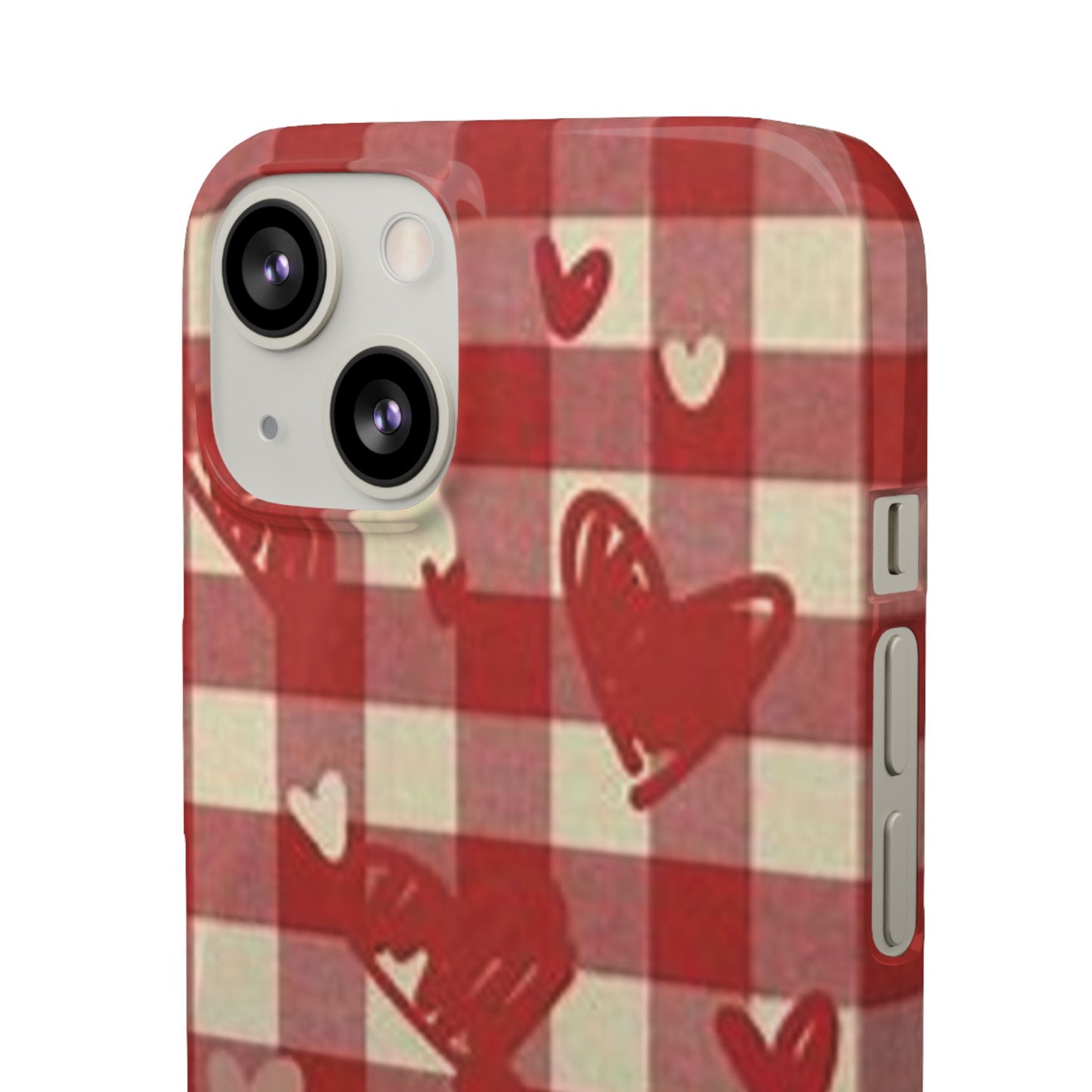 red plaid hearts phone case