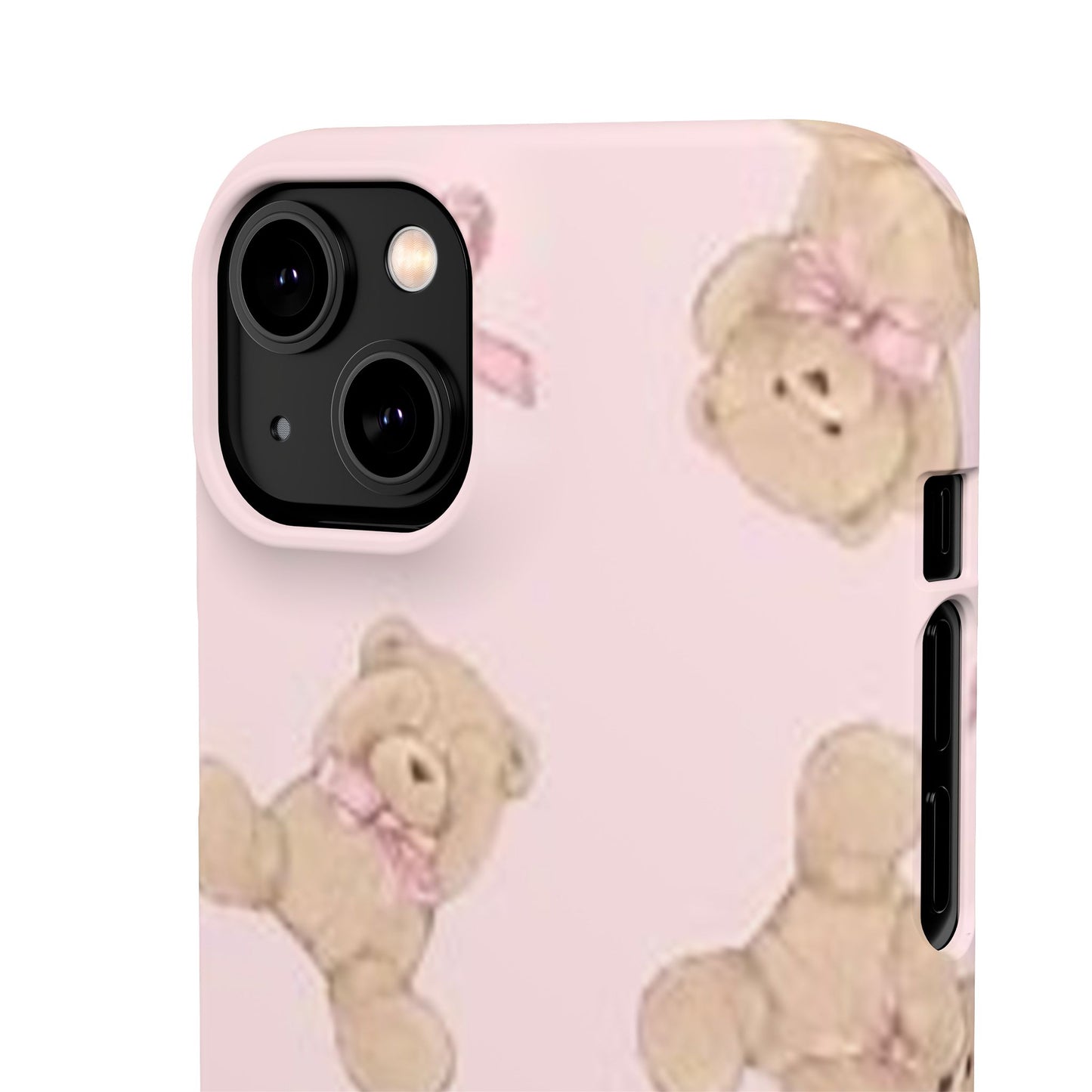 pink background teddy bear phone case