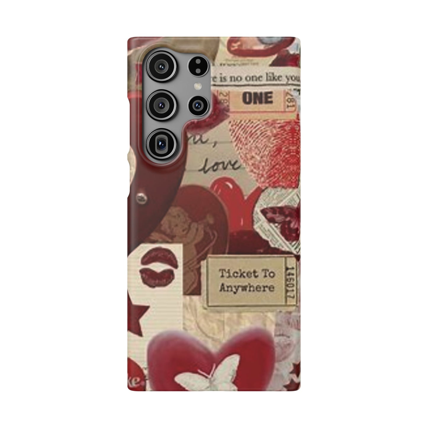 red collage phone case