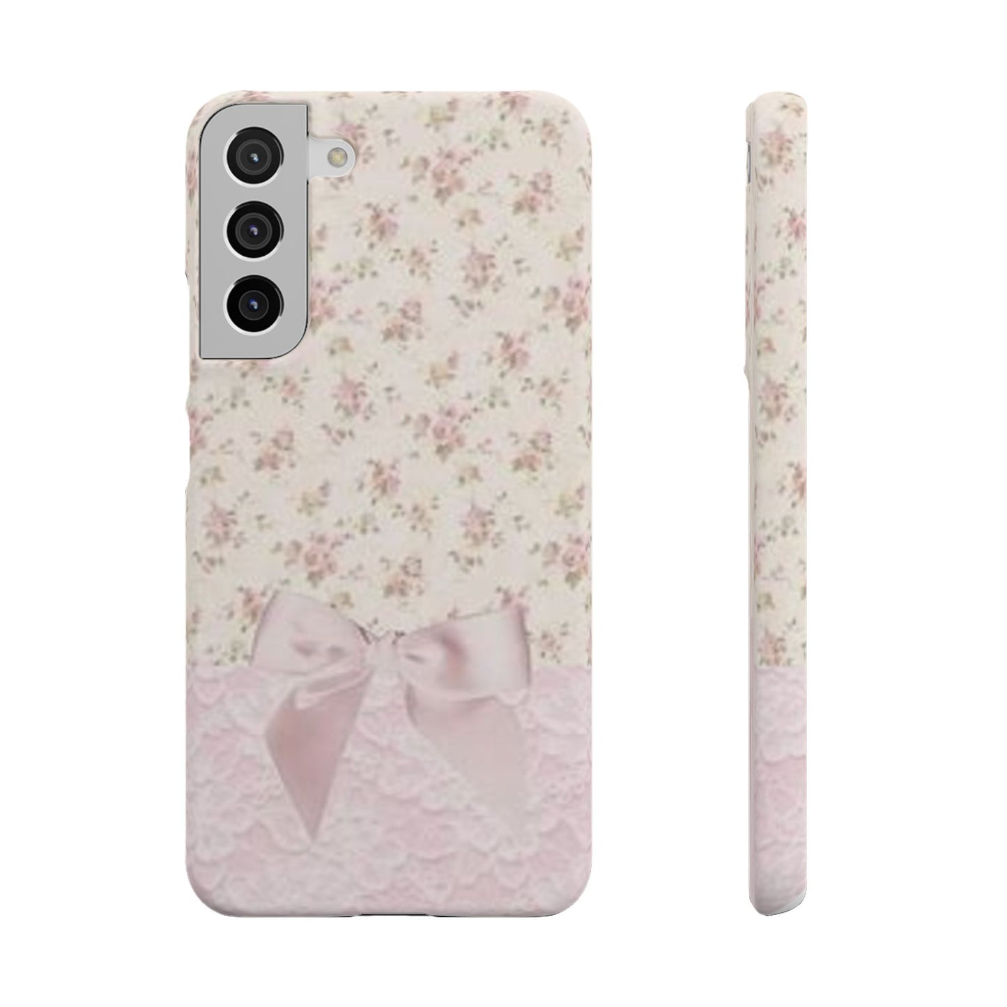 pink flower lace bow phone case