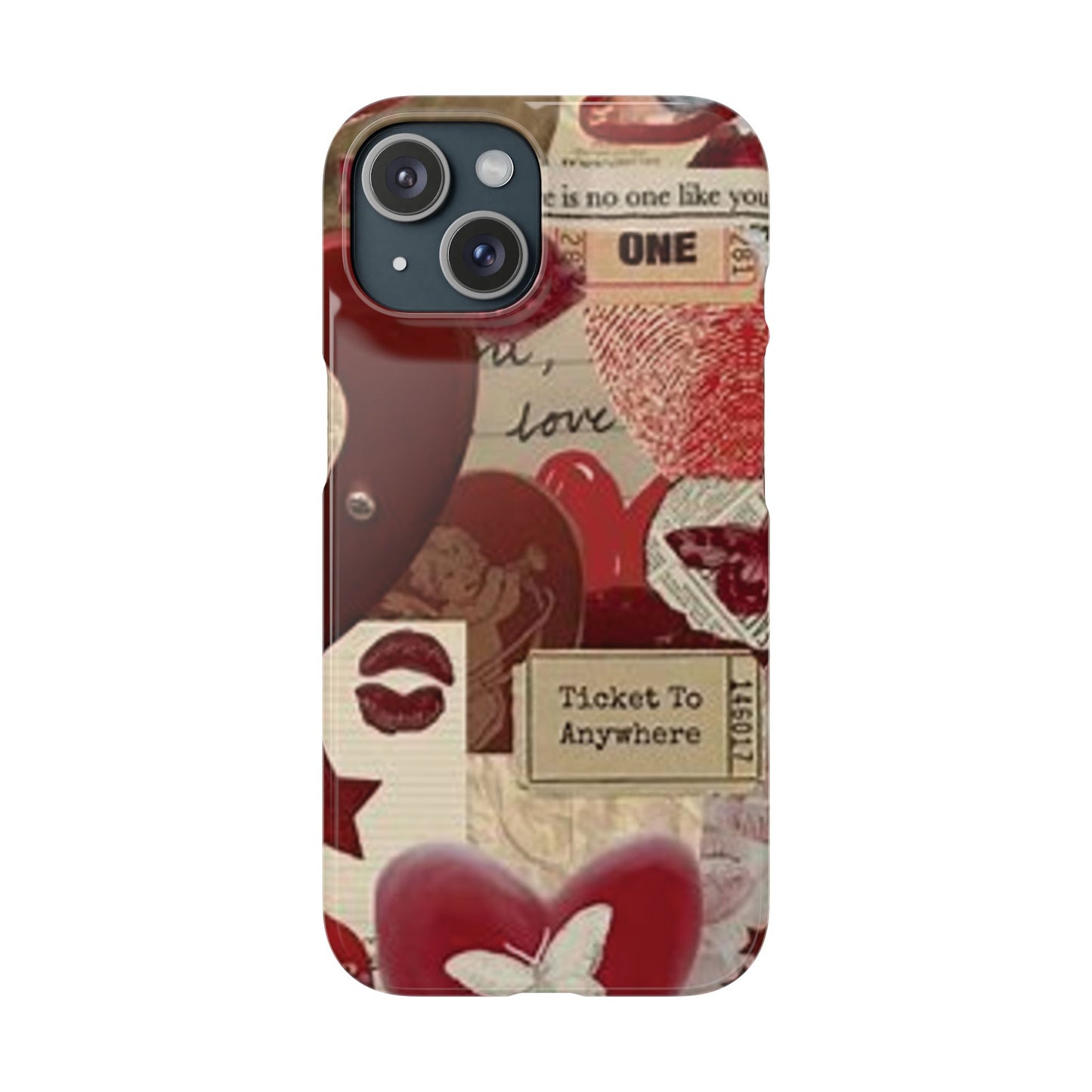 red collage phone case