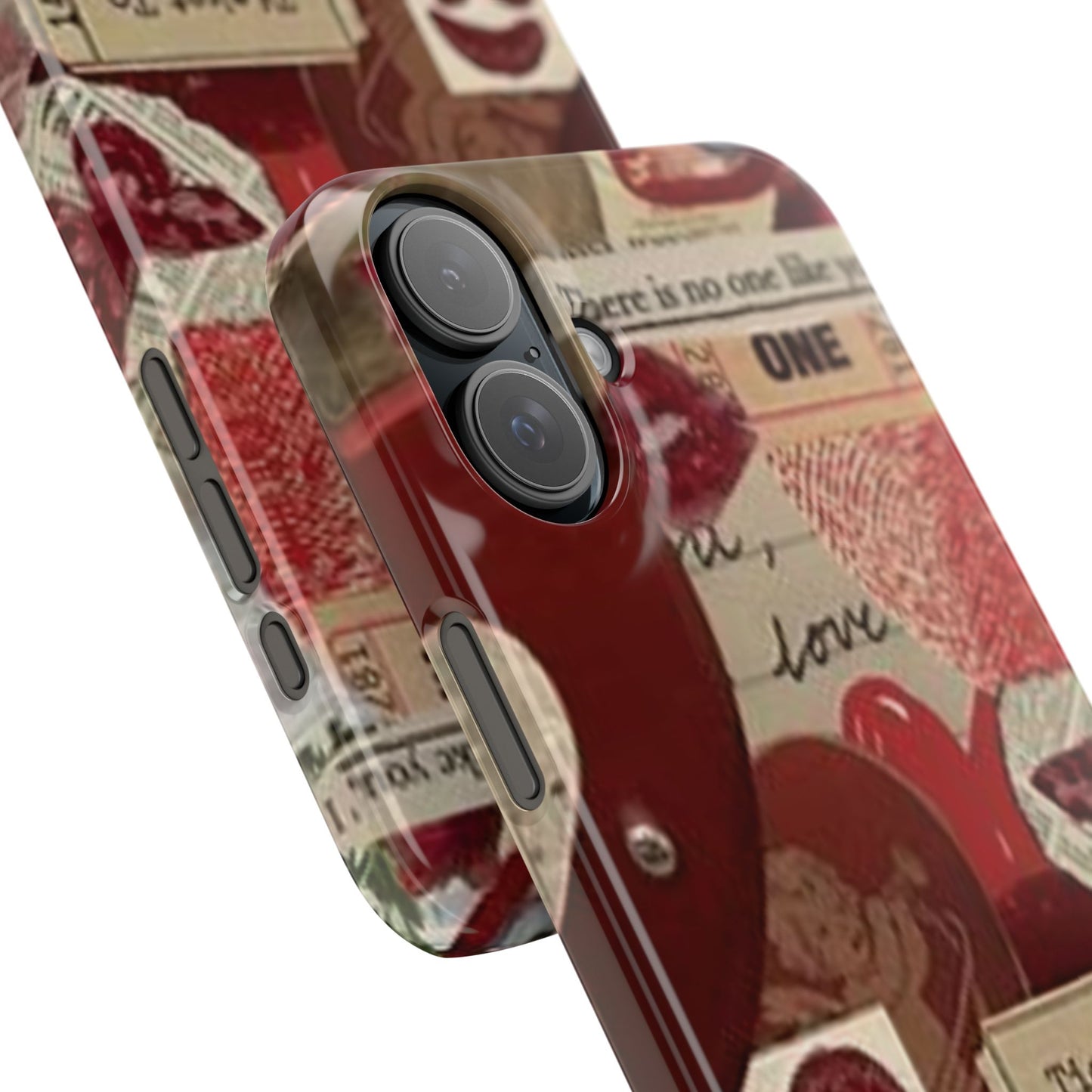 red collage phone case