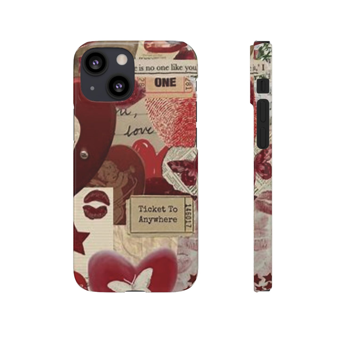 red collage phone case